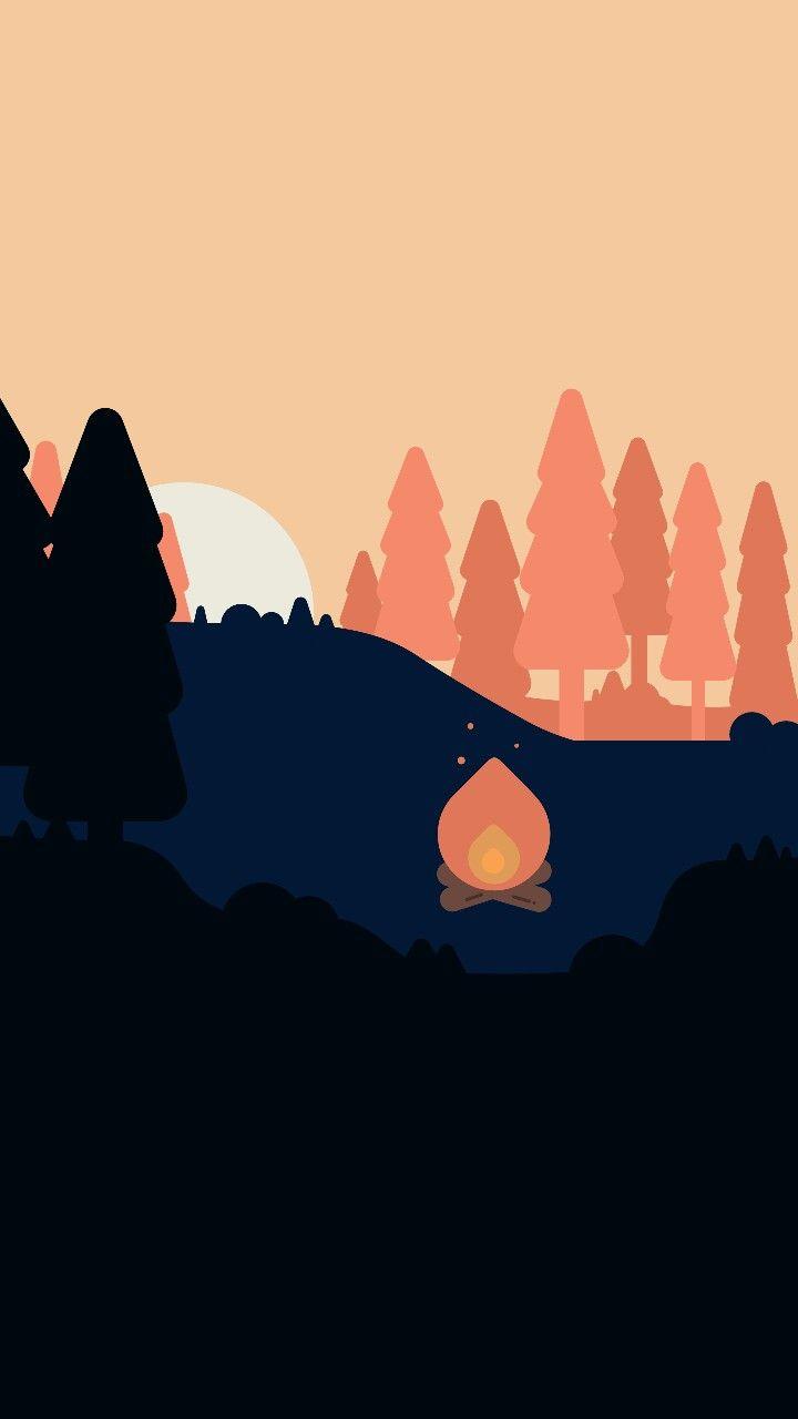 720x1280 Fire Forest. Sanat, Duvar kağıtları, Duvar