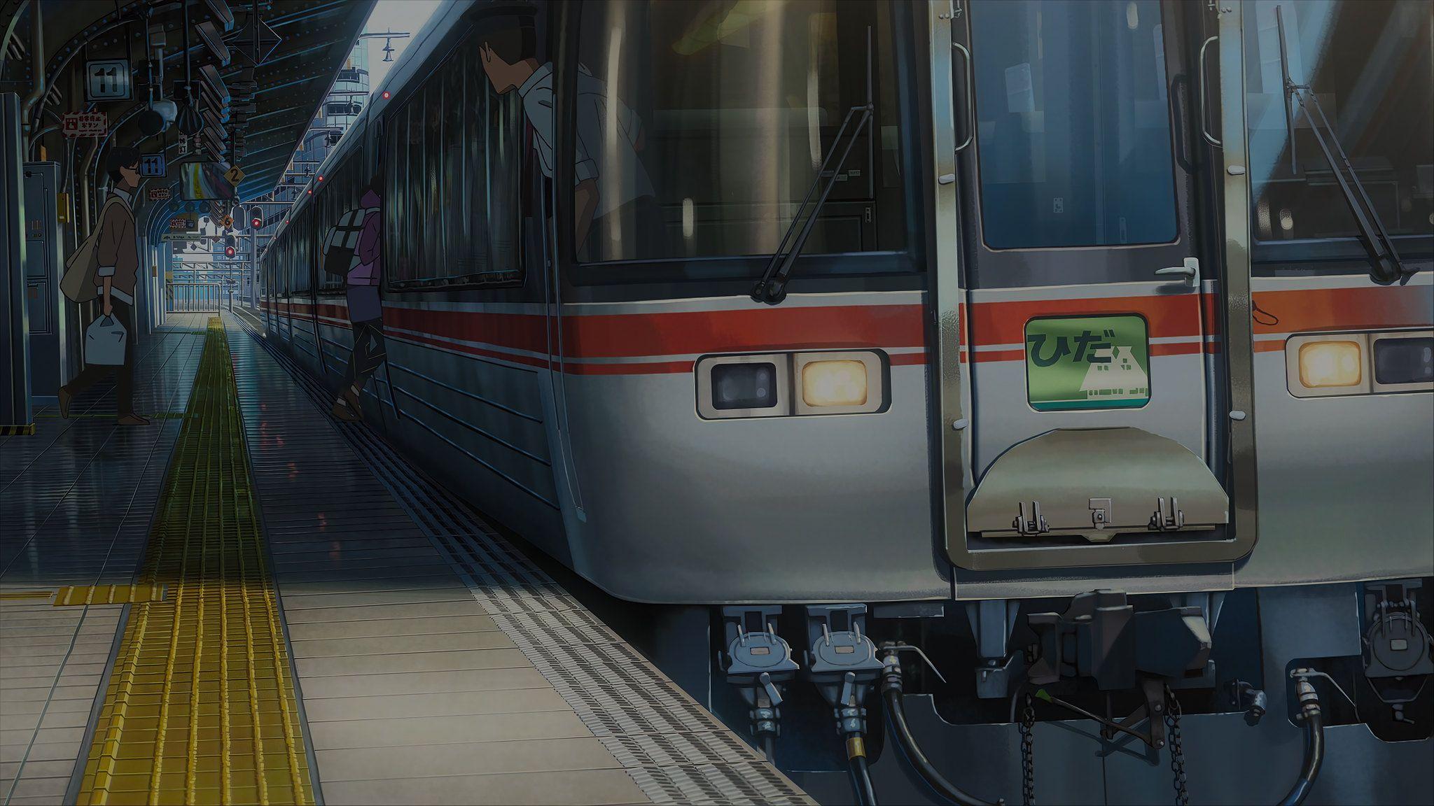 2048x1152 anime, #landscape, #train station, #train, #Kimi no Na Wa, #Your Namex1152 Wallpaper: ymkw3g.ccx1152 wallpaper, Wallpaper, Wallpaper pc