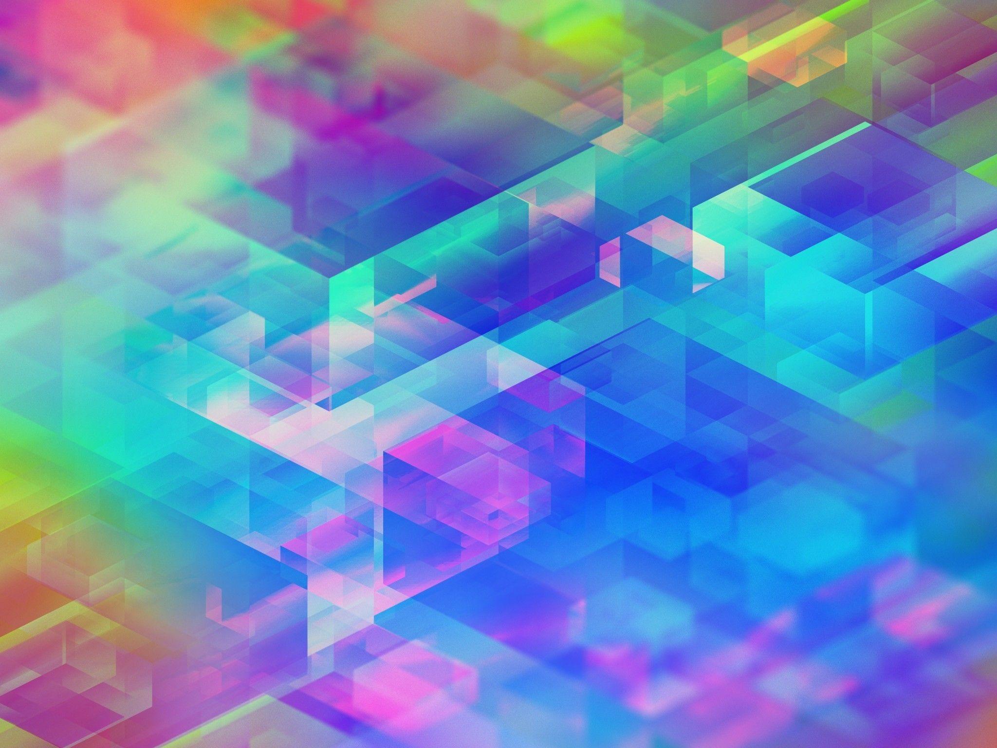 2048x1536 Download 2048x1536 Rainbow Triangles, Pretty, Blurry Wallpaper for Ainol Novo 9 Spark