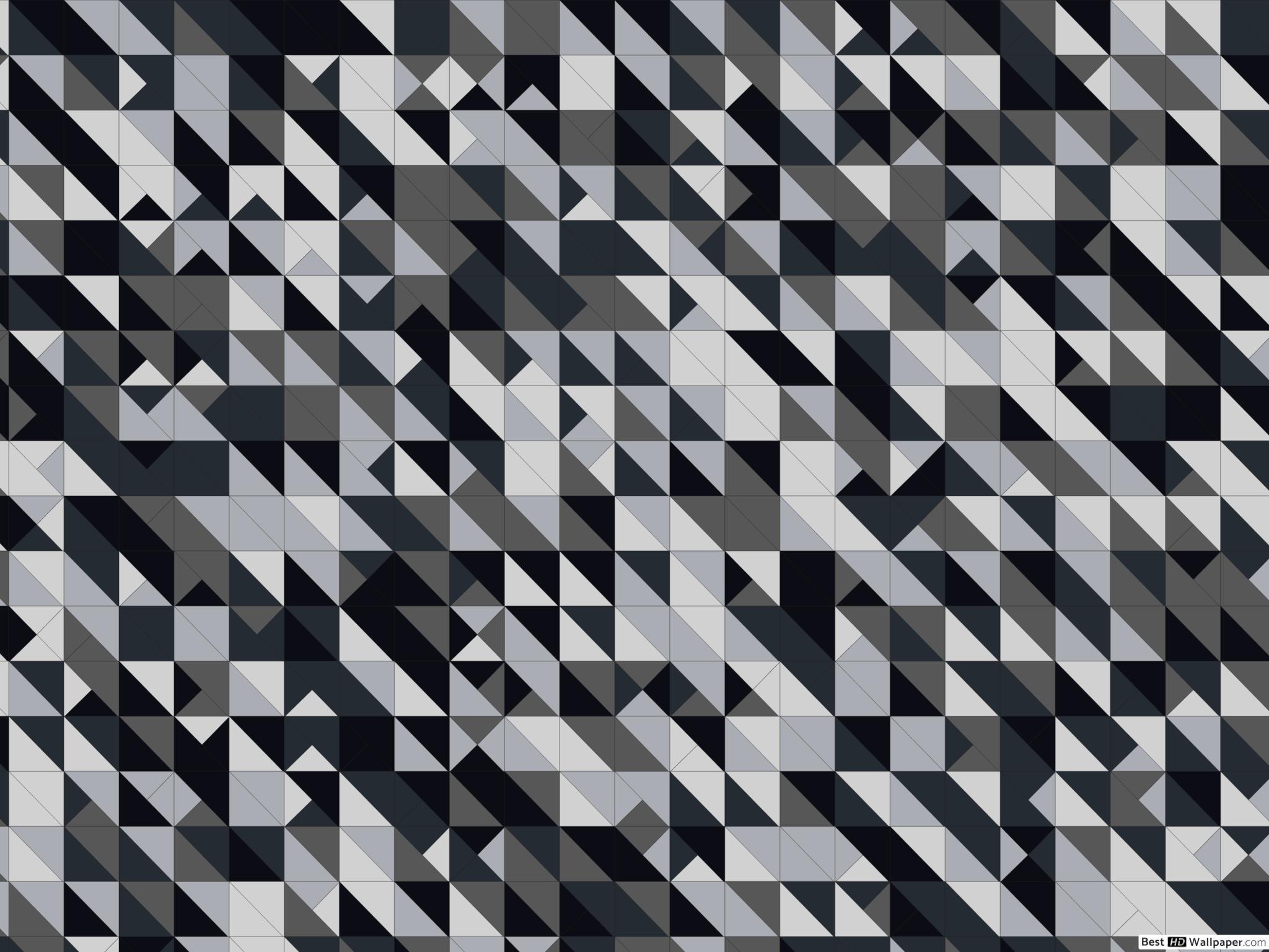 2048x1536 Black and white triangle patterns HD wallpaper download