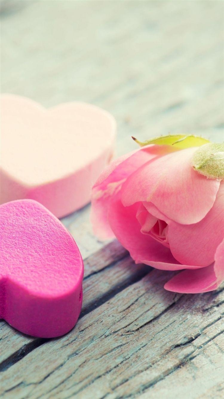 750x1334 Heart Flower Tenderness Pink iPhone 8 Wallpaper Free Download