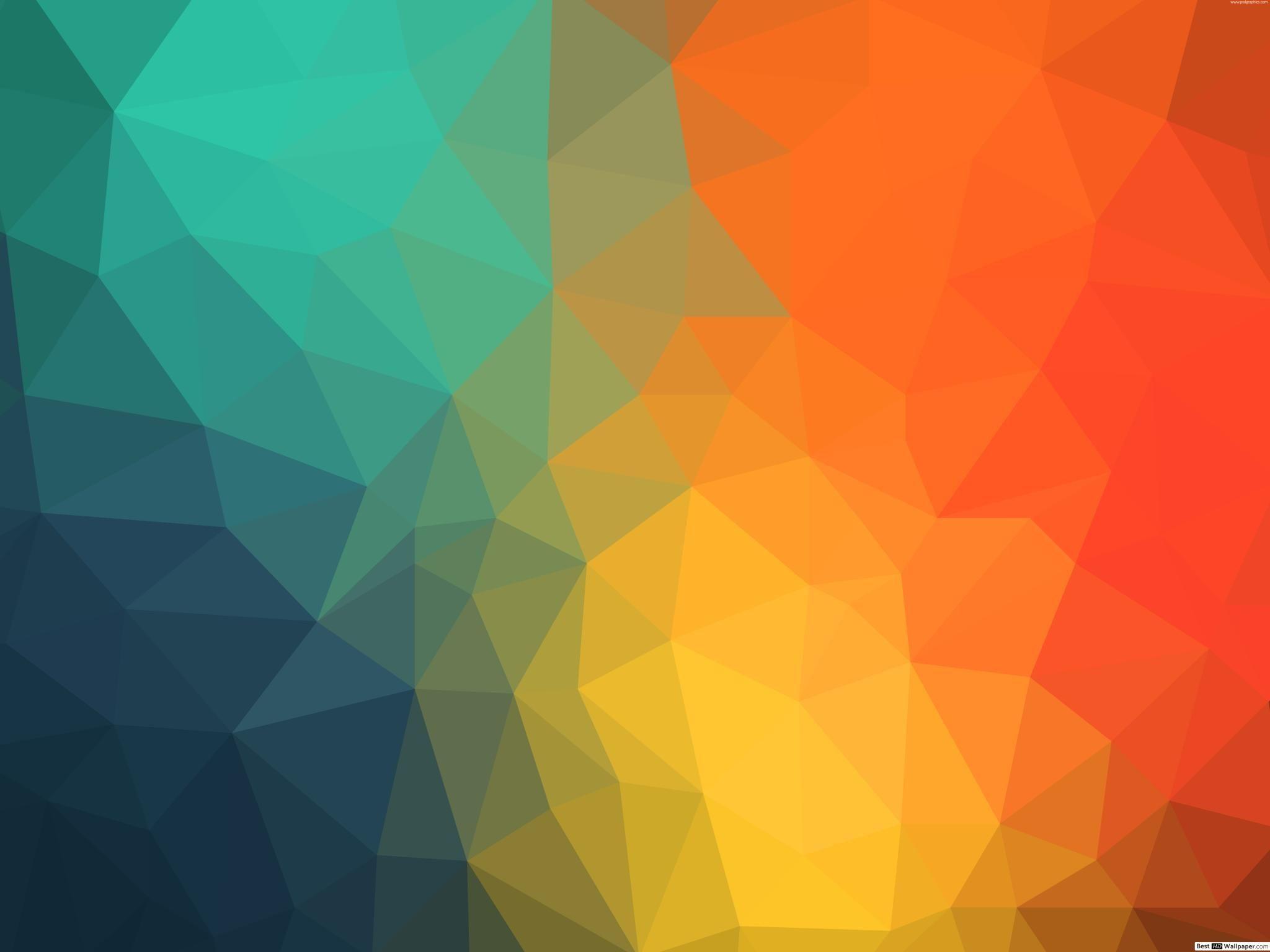 2048x1536 Colorful triangles HD wallpaper download