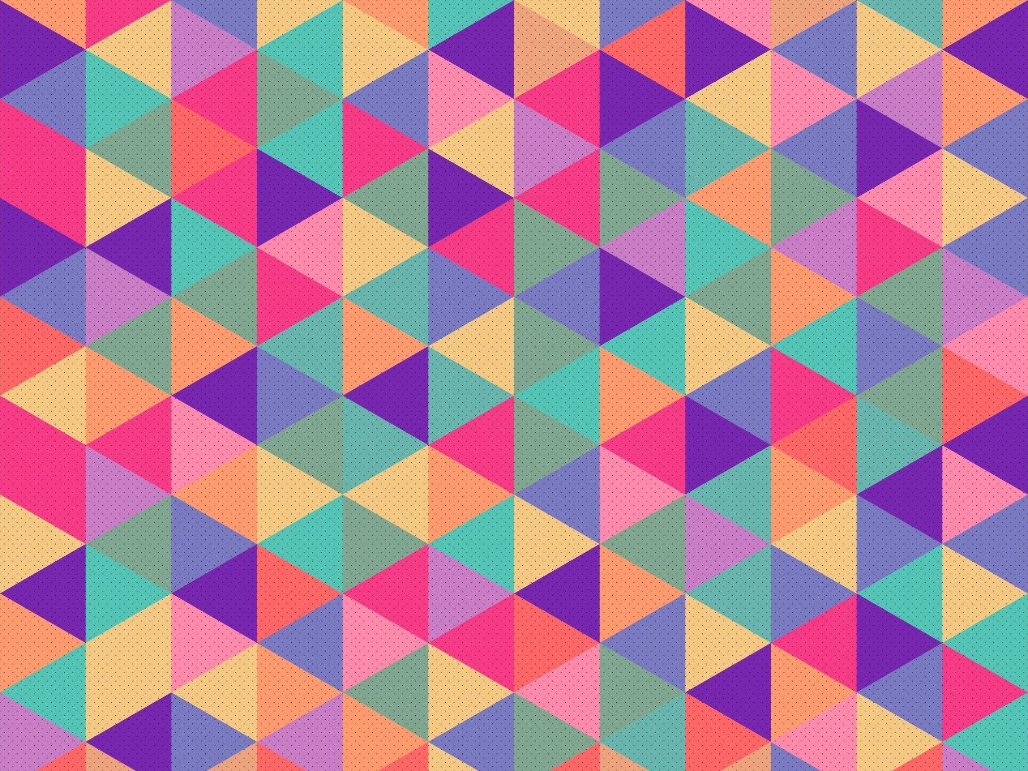 2048x1536 Download 2048x1536 Retro Triangles, Colorful, Pattern Wallpaper for Ainol Novo 9 Spark