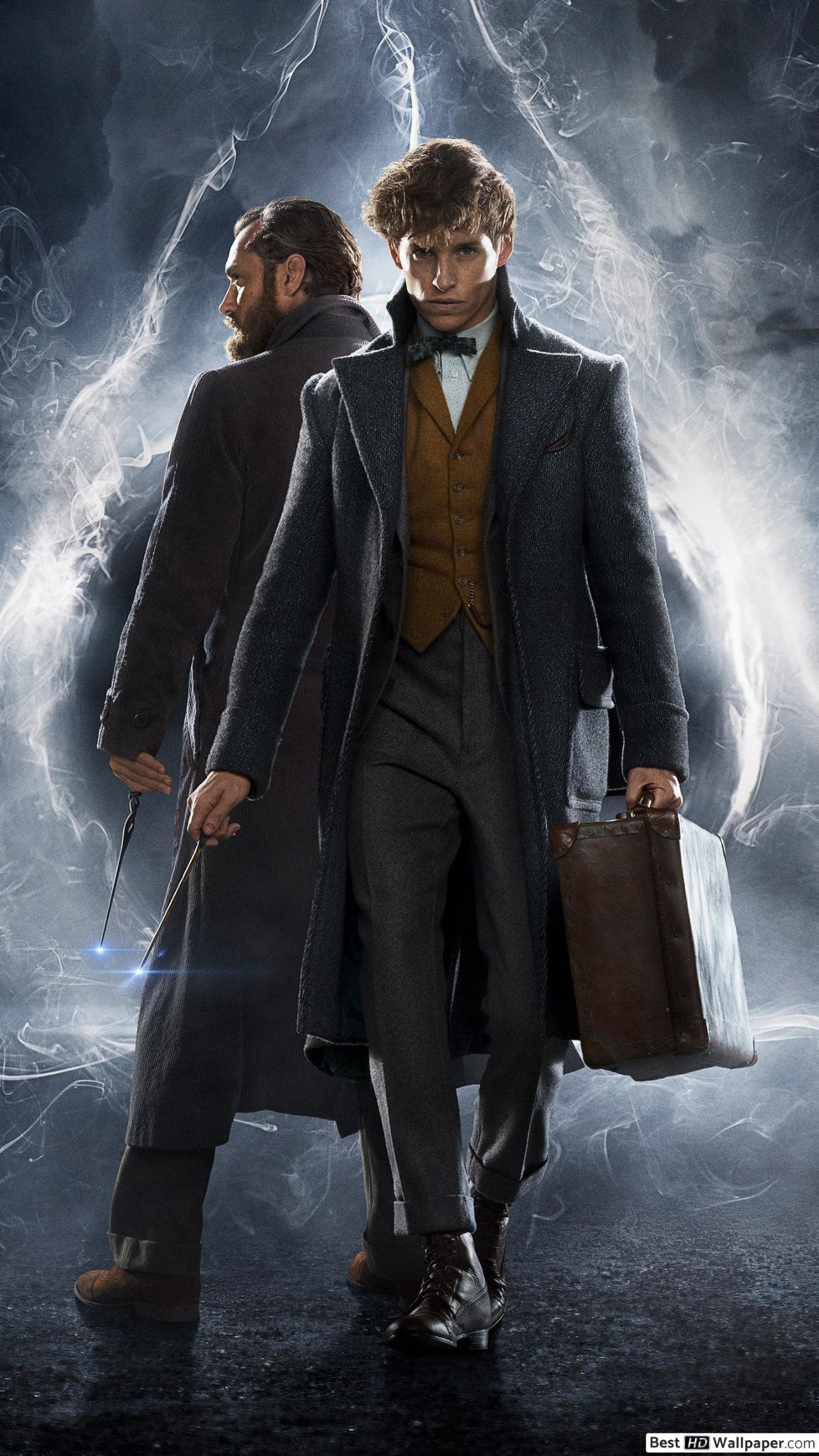 1242x2208 Albus Dumbledore together with Newt Scamander HD wallpaper download