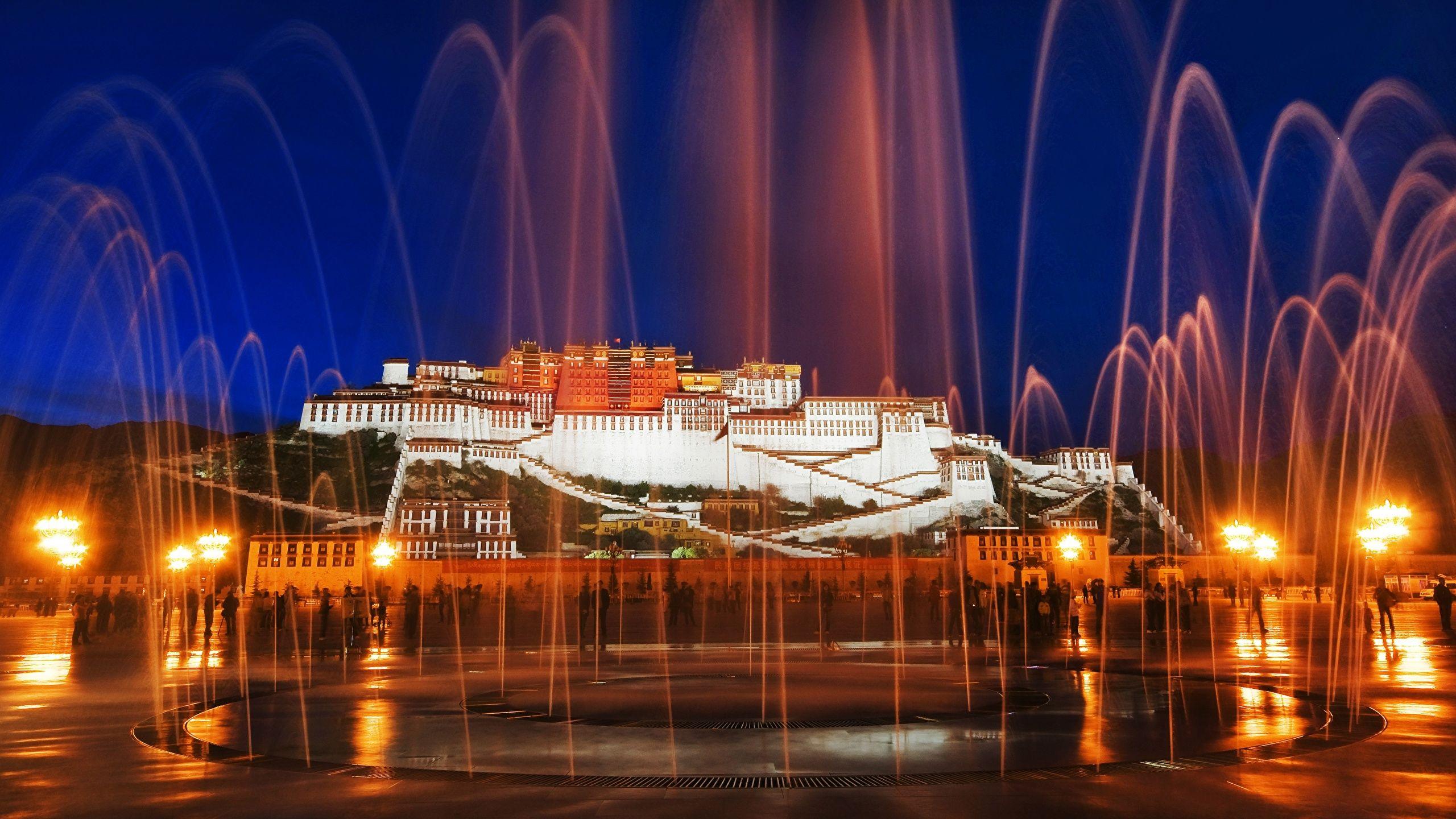 2560x1440 Photo Palace China Monuments Fountains Potala palace, 2560x1440