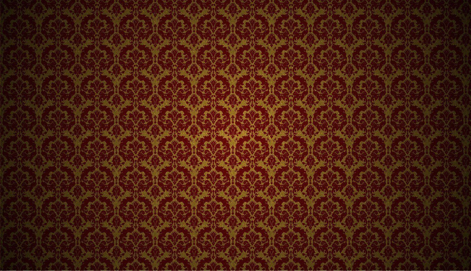 1600x921 Red Damask Wallpaper Traditional Living Room Other