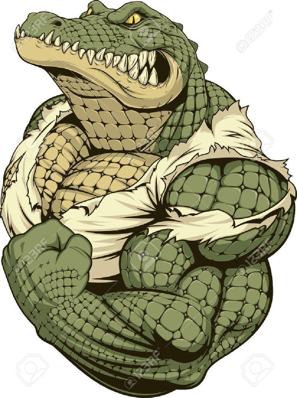 971x1300 Vector illustration, a ferocious alligator bodybuilder athlete. Crocodile illustration, Cartoon art, Character design