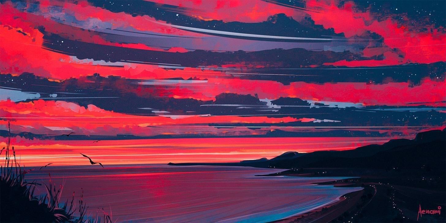 Aesthetic Sunset Computer Wallpapers Top Free Aesthetic Sunset