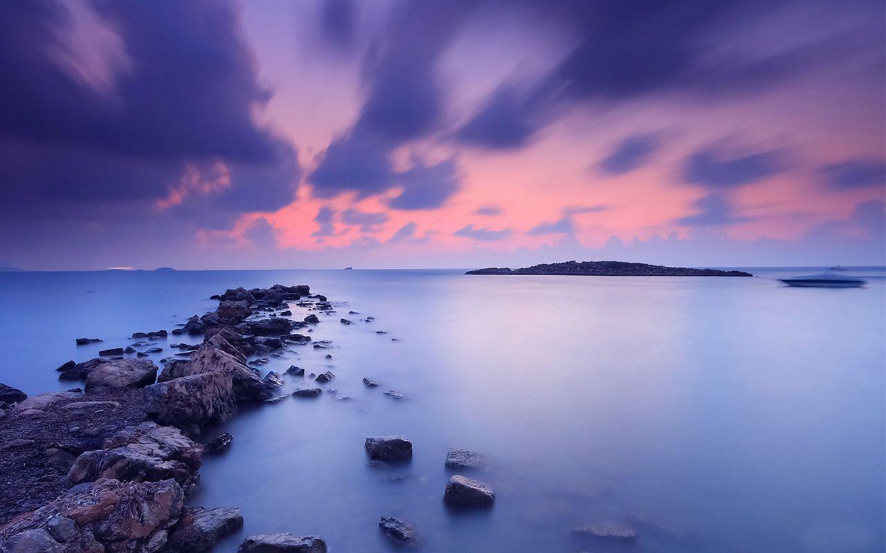 1280x800 Blue Sunset Desktop. Full HD Picture