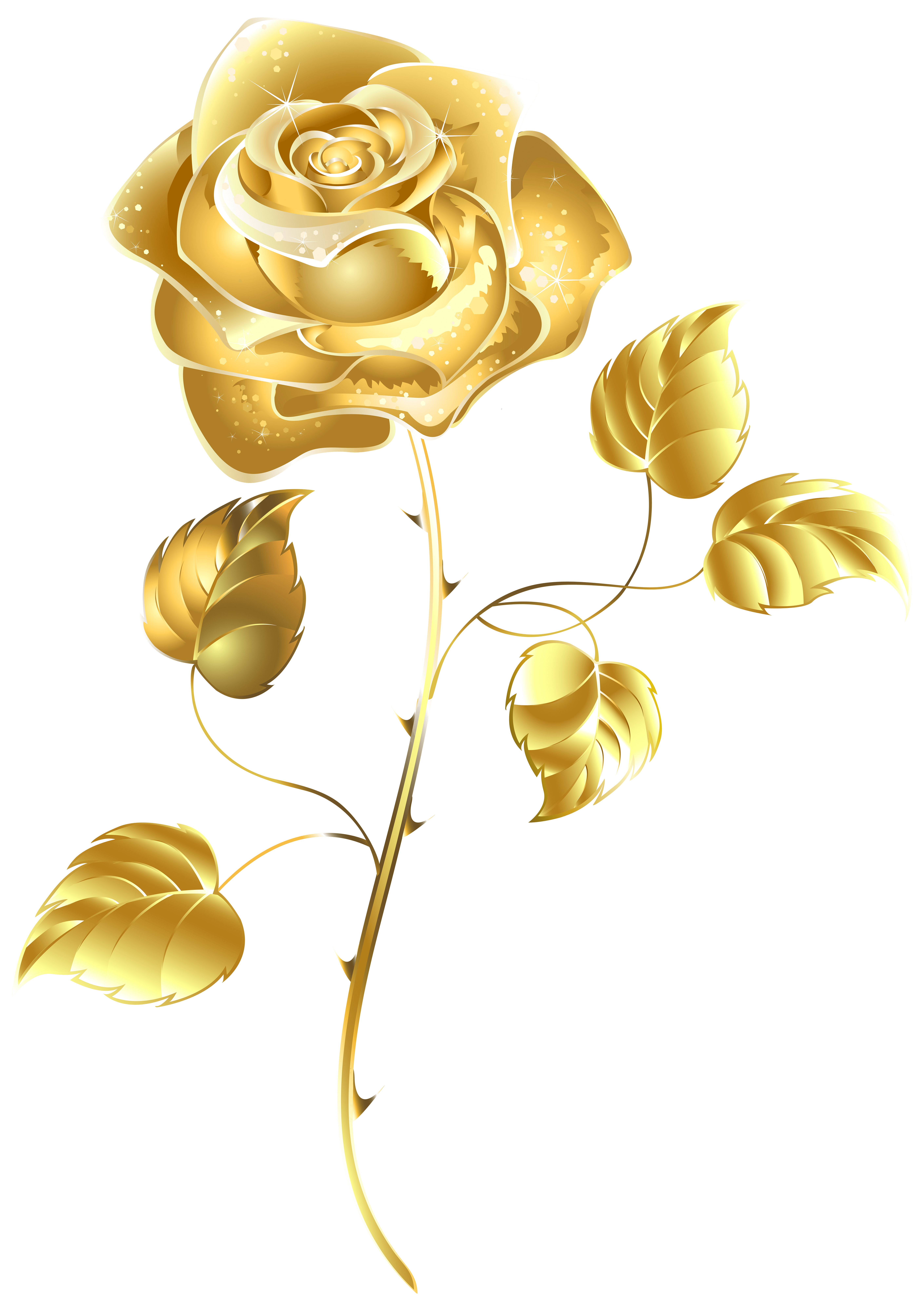 5638x8000 transparent background gold rose png