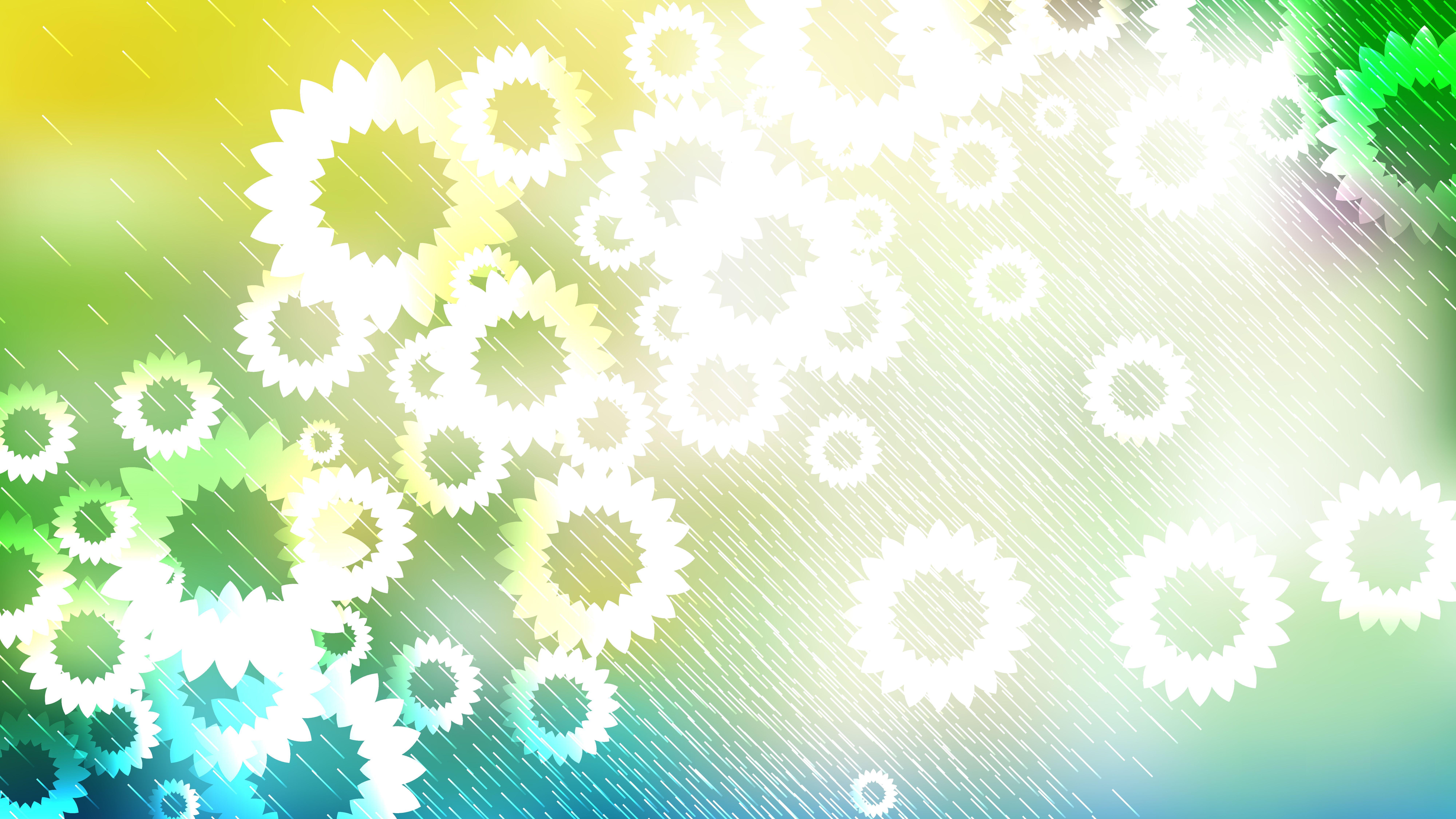 8000x4500 Free Blue Green and White Floral Background Vector Image