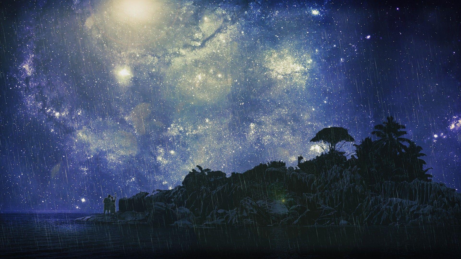 1920x1080 Starry Night Desktop Background