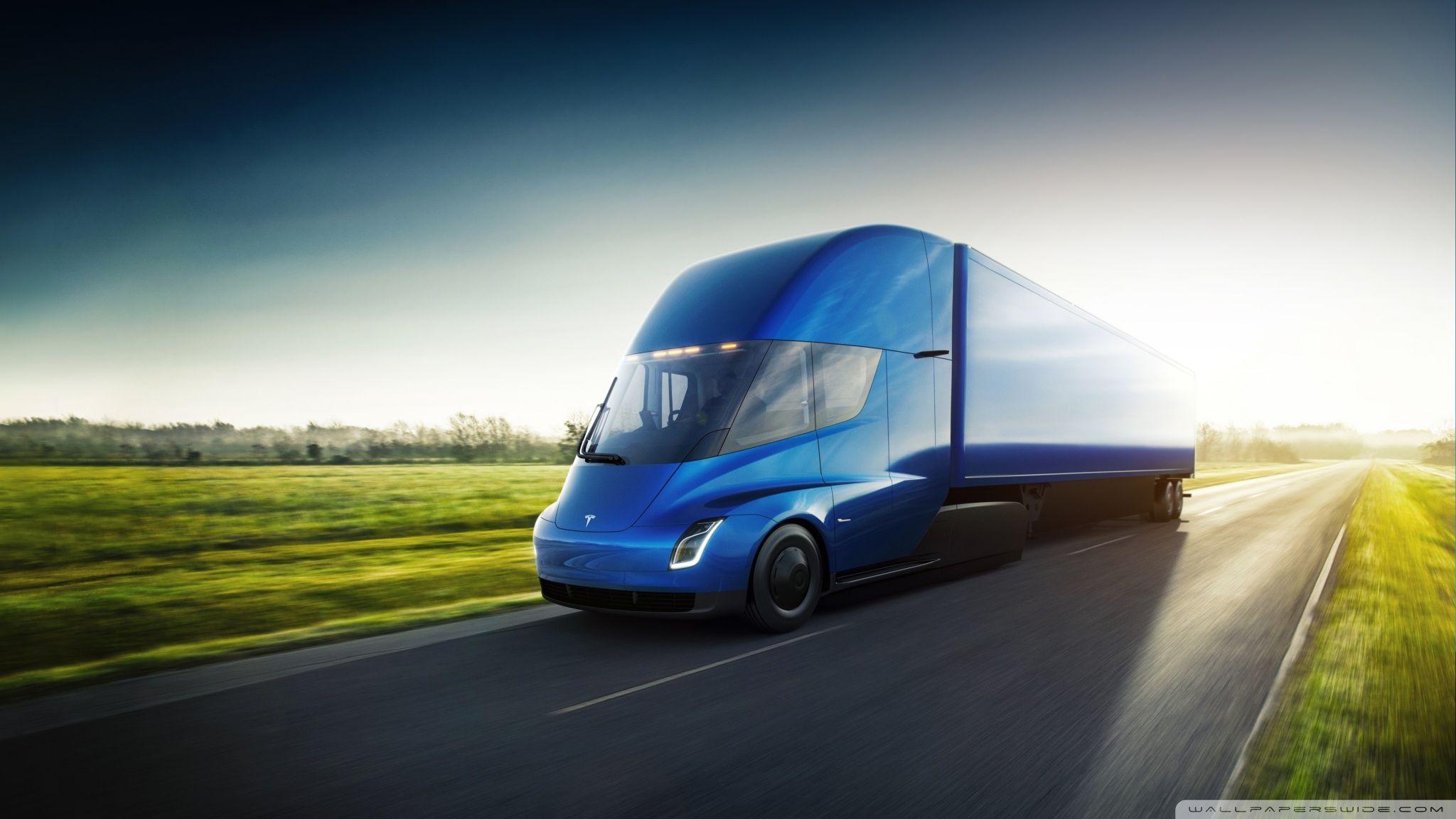 2048x1152 Tesla Semi Electric Truck Blue Ultra HD Desktop Background Wallpaper for : Widescreen & UltraWide Desktop & Laptop : Multi Display, Dual Monitor : Tablet