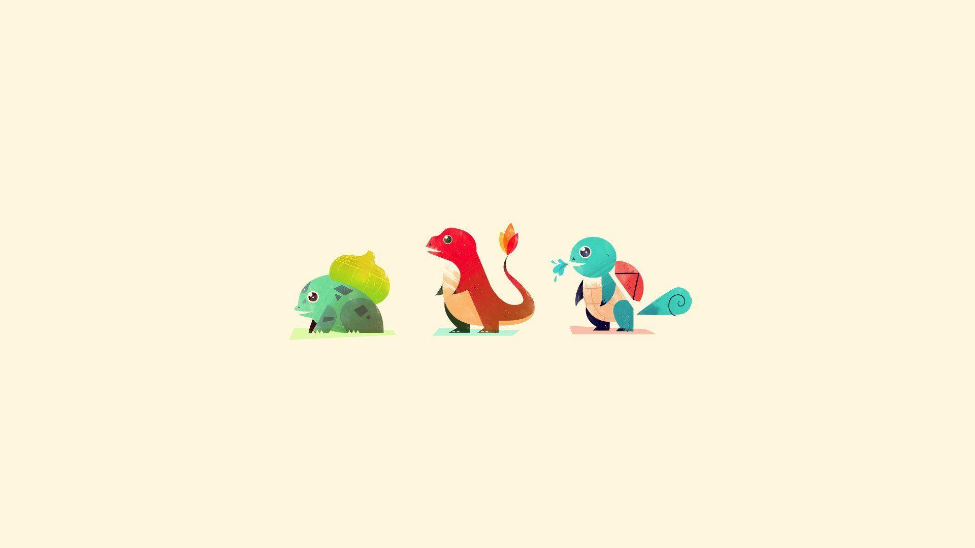 1920x1080 Pokemon, Bulbasaur, Charmander, Squirtle, Minimalism HD Wallpaper / Desktop and Mobile Image & Photo