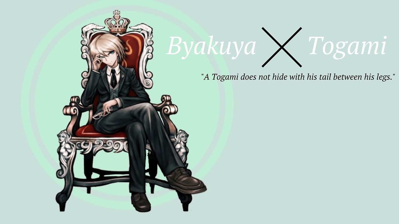 1280x720 phone and pc wallpaper for a Byakuya Togami with pastels and neon signs! this is the first time I've done these, hopefully you