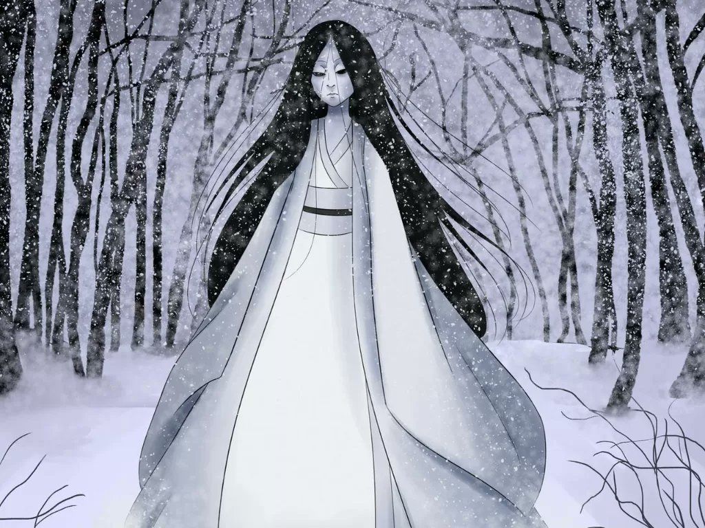 1024x768 Yuki Onna ( 'snow Woman') Is A Spirit In Japanese Folklore. Yuki Onna Appears On Snowy Nights As A Tall, Beautiful Woman With Long Black Hair And Blue Lips. Her Inhumanly Pale Or