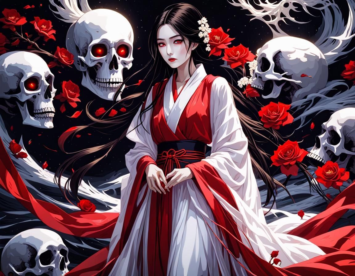 1152x896 Yuki Onna Onna and Tang Monk Love in 3D Art