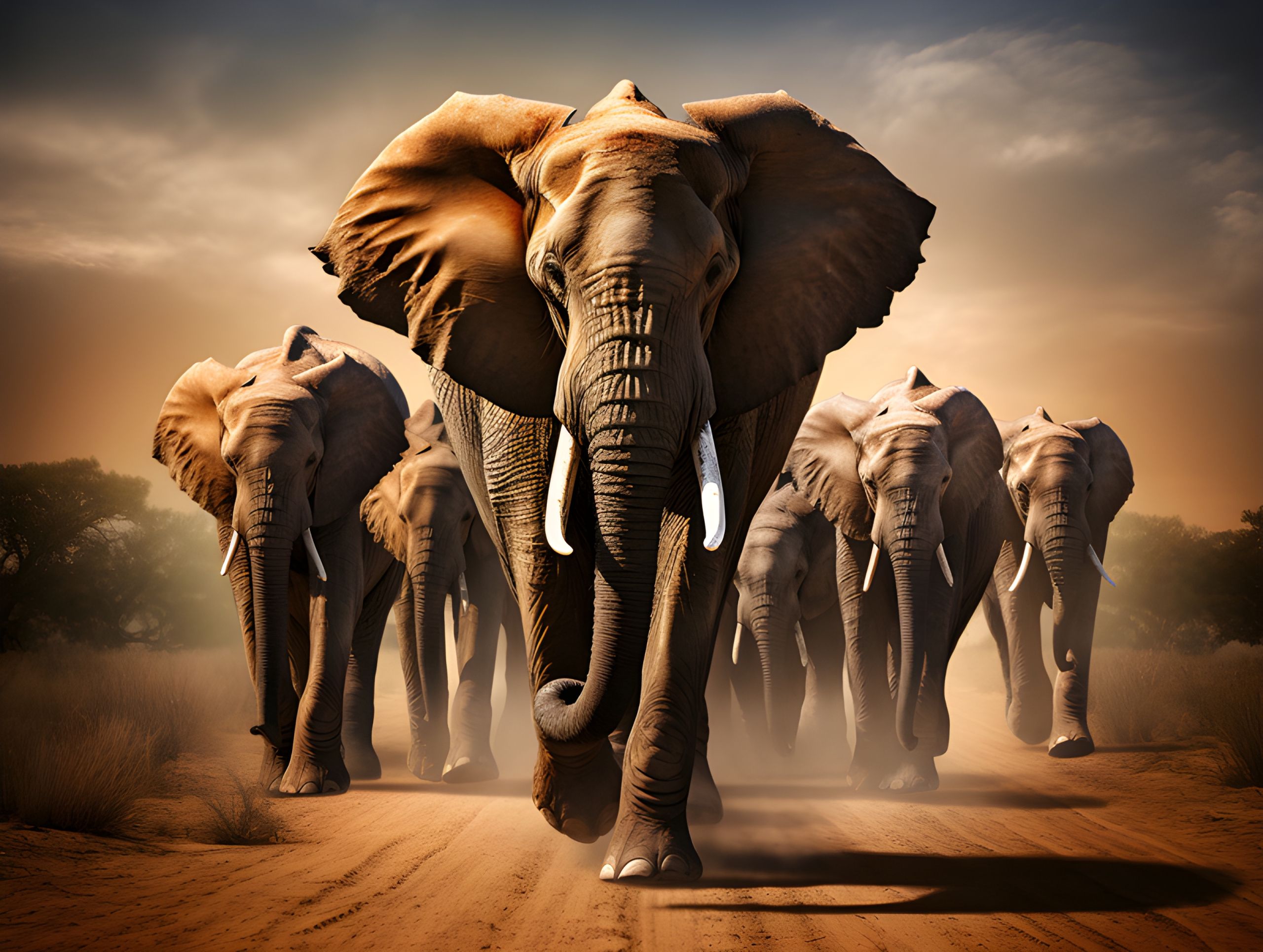 2560x1930 Herd of elephants Image stock image for commercial use