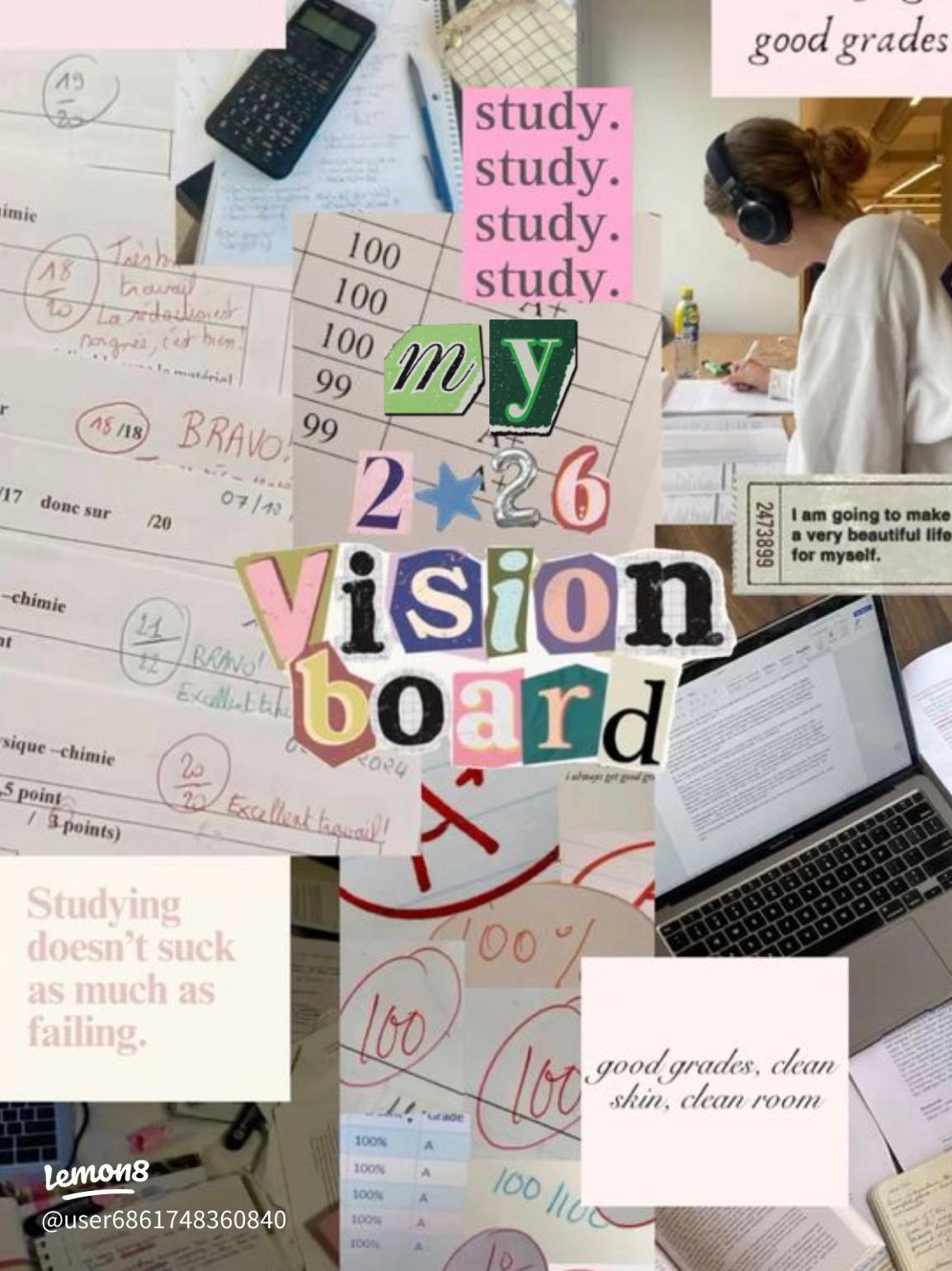 1154x1540 Study Vision Board Wallpaper: Aesthetic Phone Background for Motivation & Focus