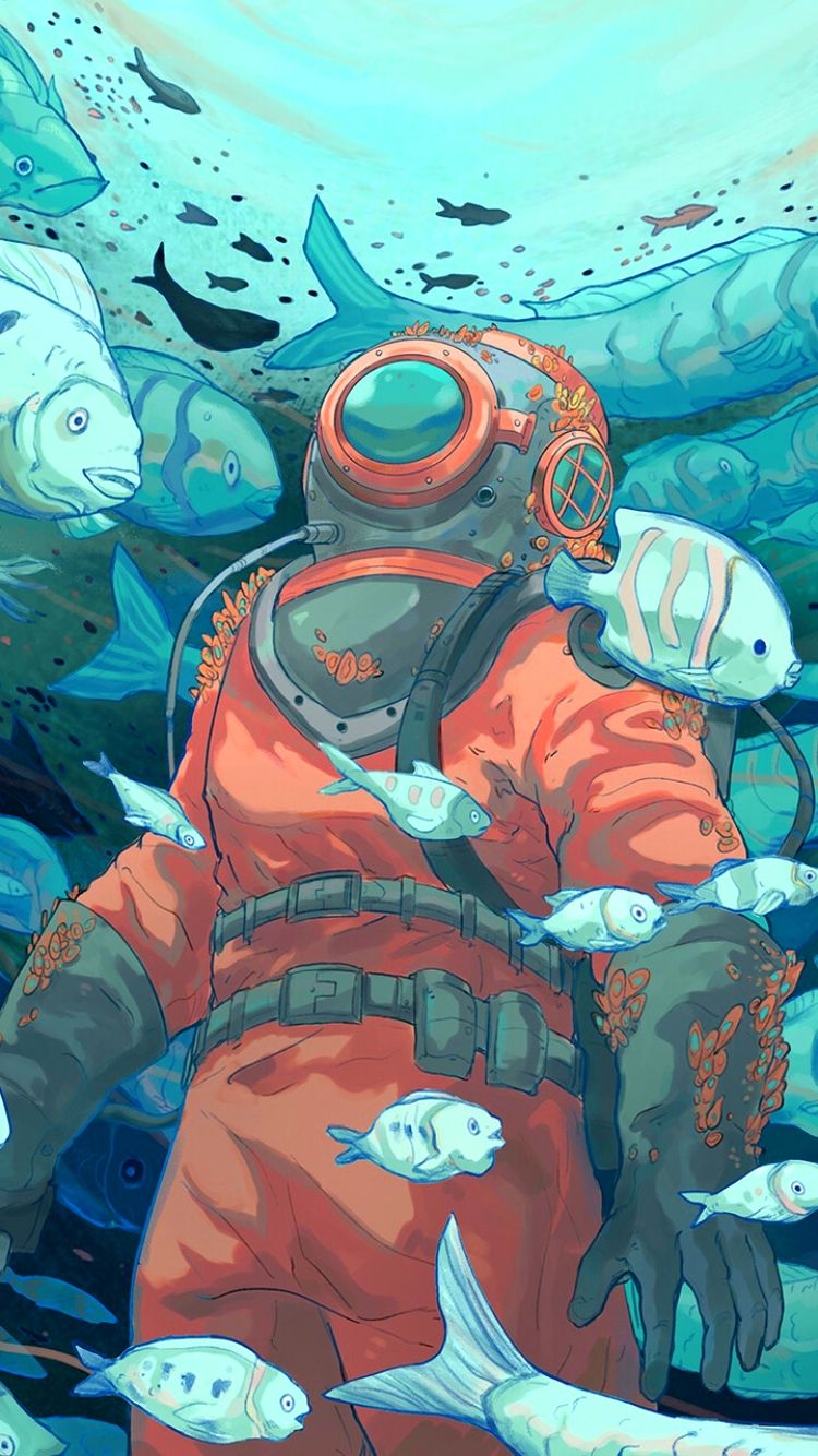750x1334 Scuba Diver Phone Wallpaper: Free 4K & HD Downloads