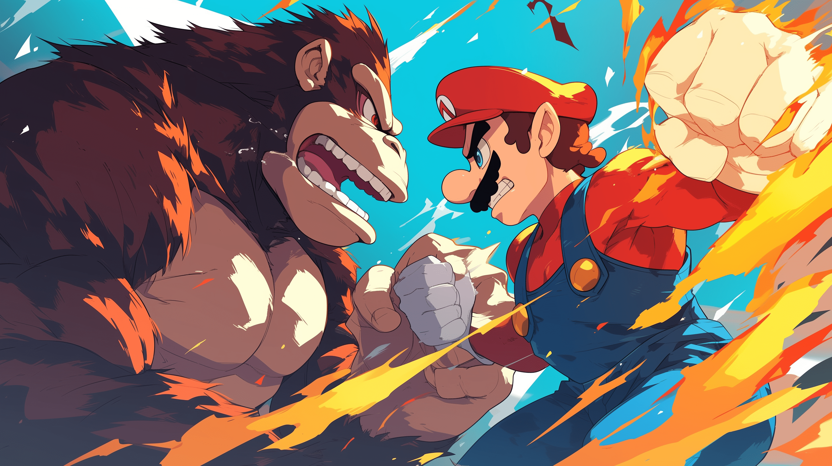 2912x1632 Donkey Kong vs Mario Smash Bros HD Wallpaper