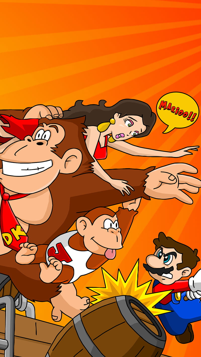 800x1422 Donkey Kong Vs Mario, arcade, dk, donkey kong, mario, nintendo, super mario, HD phone wallpaper