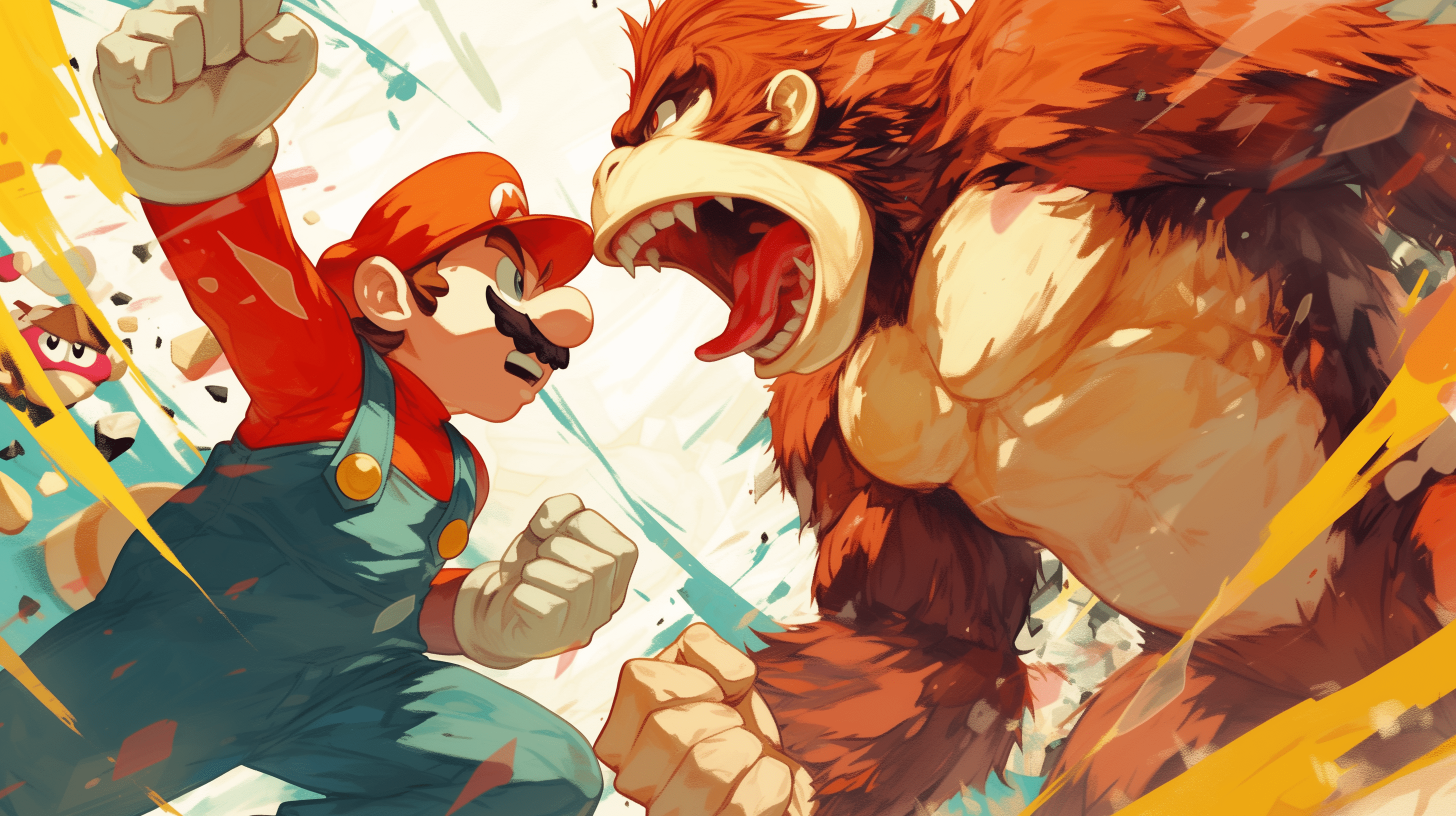 2912x1632 Epic Donkey Kong vs Mario Super Smash Bros HD Wallpaper