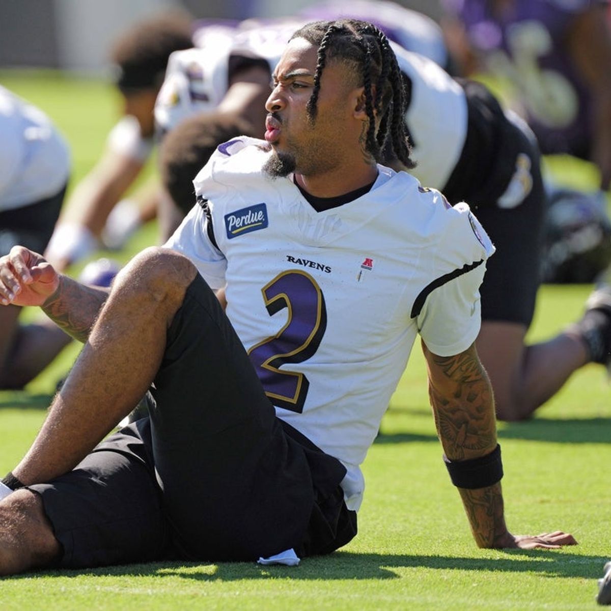 1200x1200 Deadspin. Ravens CB Nate Wiggins injures leg, carted off practice field