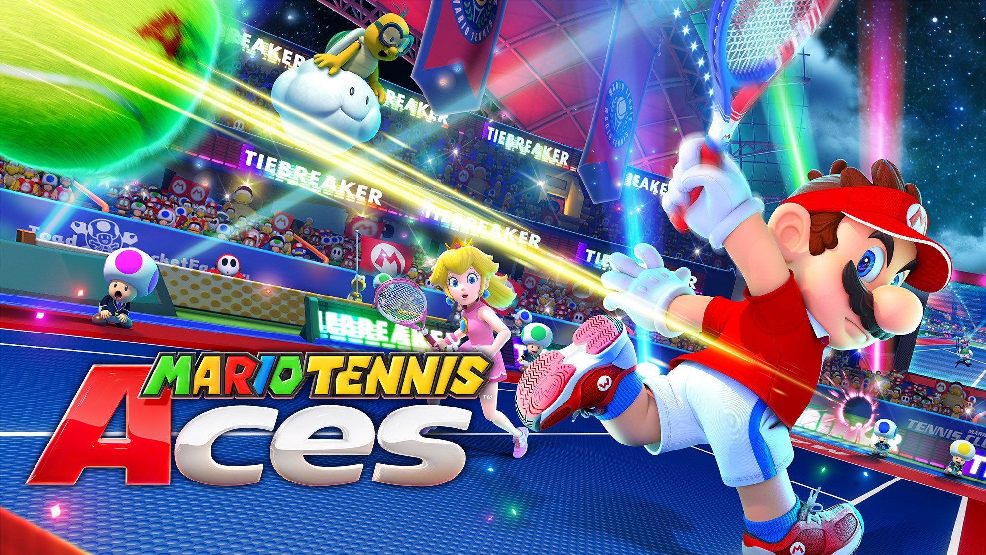 2000x1125 Mario Tennis Aces HD Wallpaper Featuring Mario and Princess Peachx1125