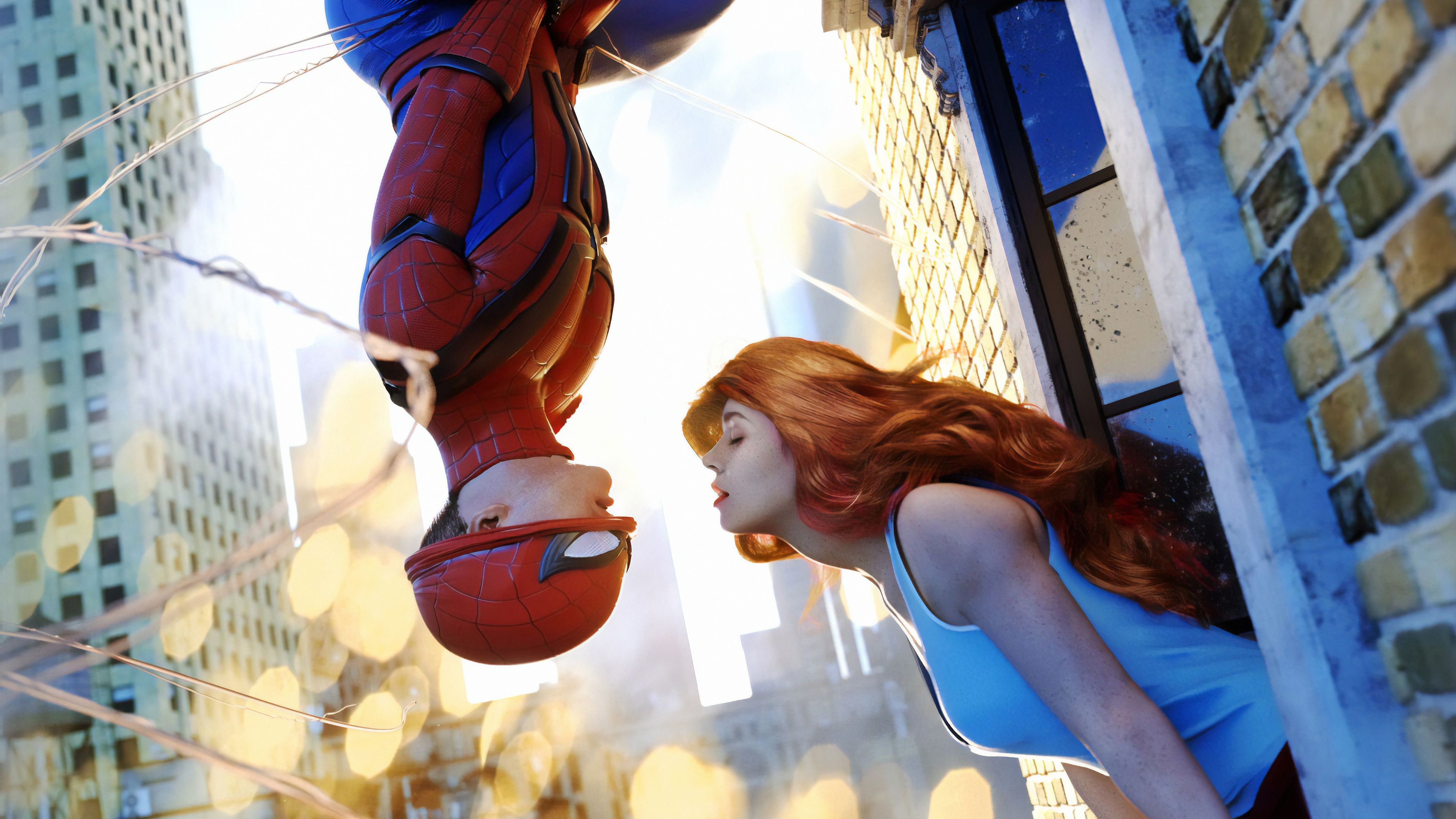3840x2160 Spider Man & Mary Jane: Iconic 4K Love Moment Wallpaper By Mike Heathx2160