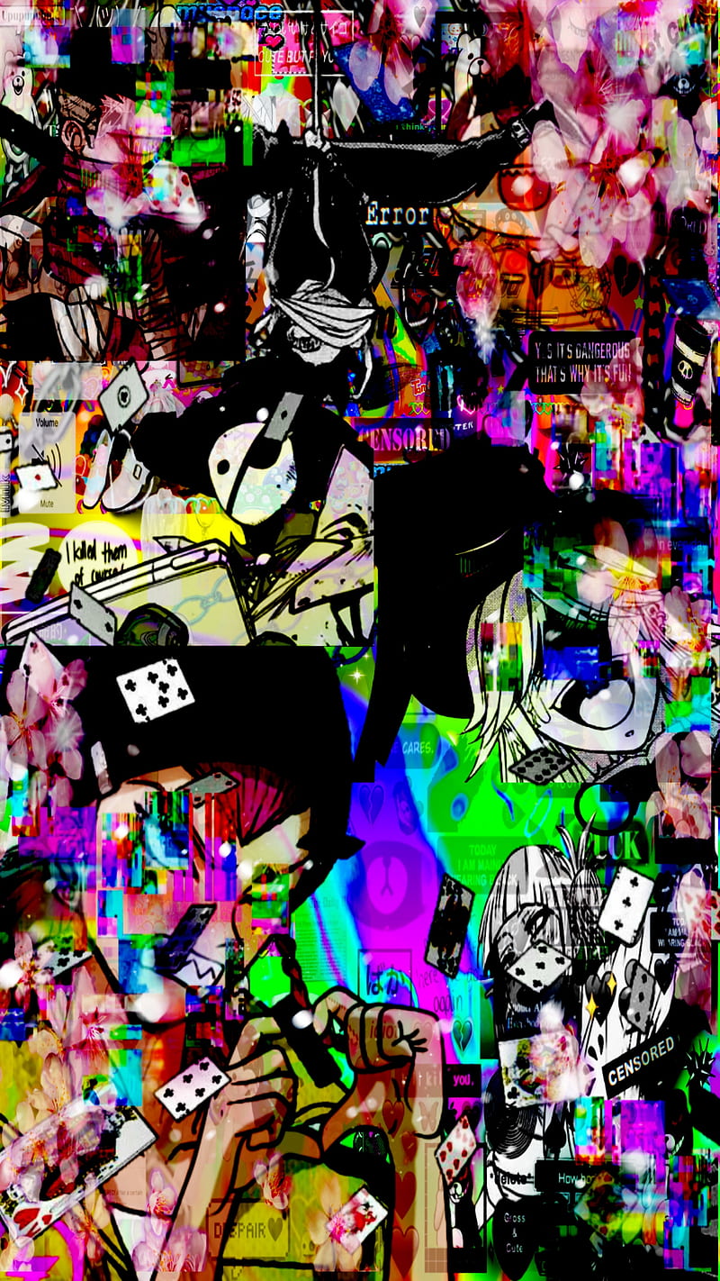 800x1422 Anime Glitch core, glitchcore, gundam tanaka, souda, toga, undertaker, HD phone wallpaper