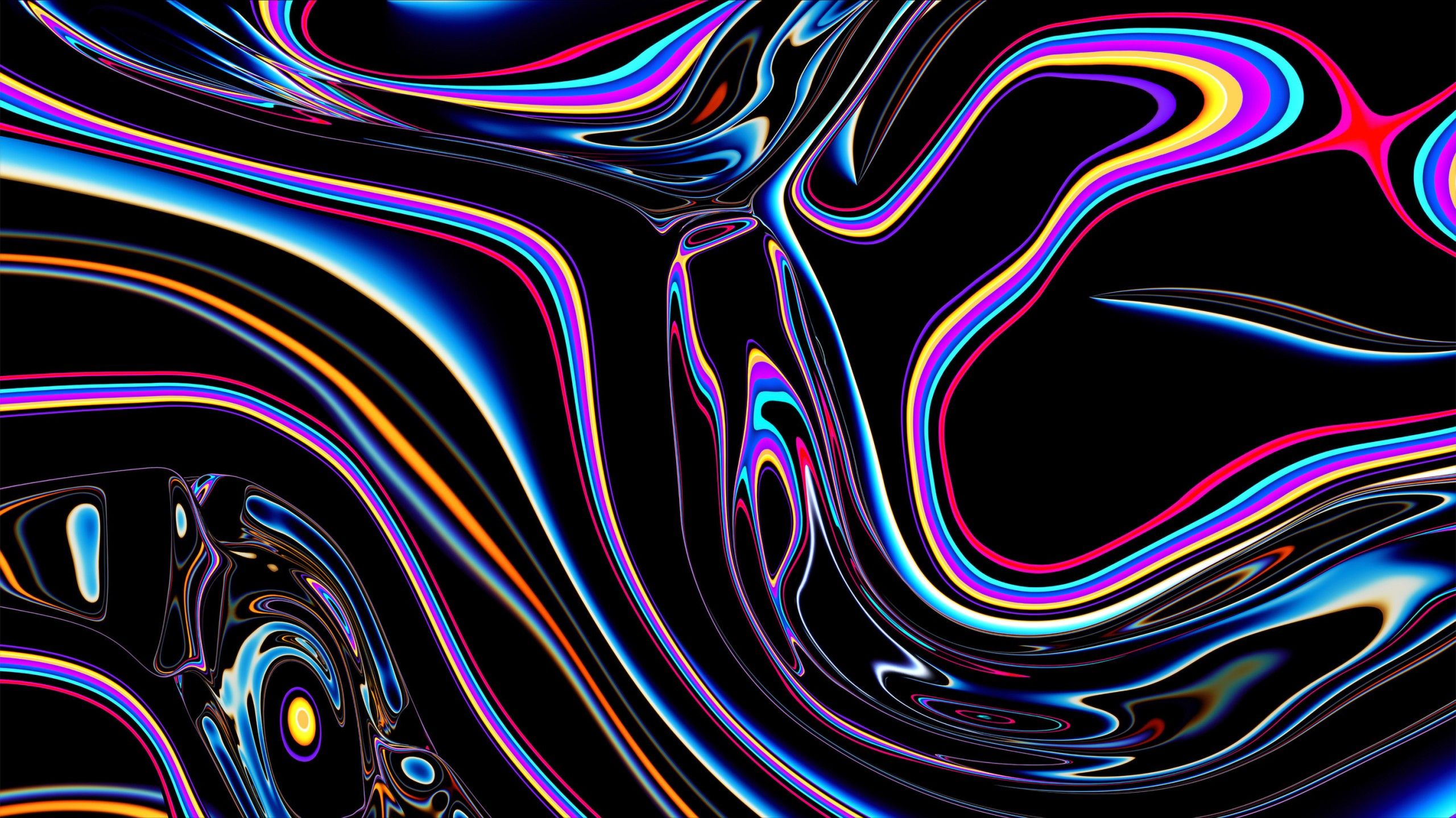 2560x1440 Trippy Abstract Wallpaper (Neon Swirl)