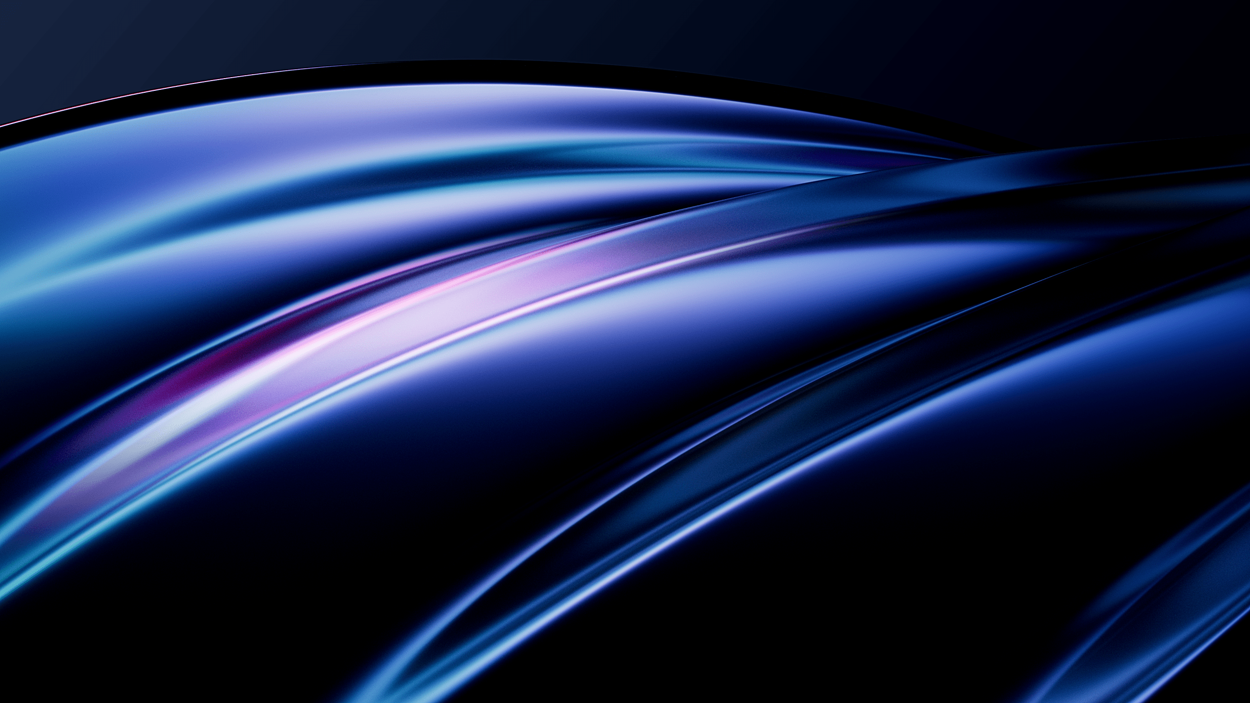 2560x1440 Blue abstract Wallpaper 4K, Curves, Fluid, Glow