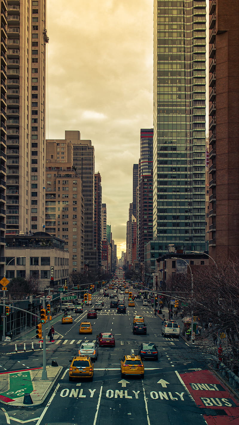 800x1422 New York Streets, city, newyork, street, sunset, town, view, HD phone wallpaper