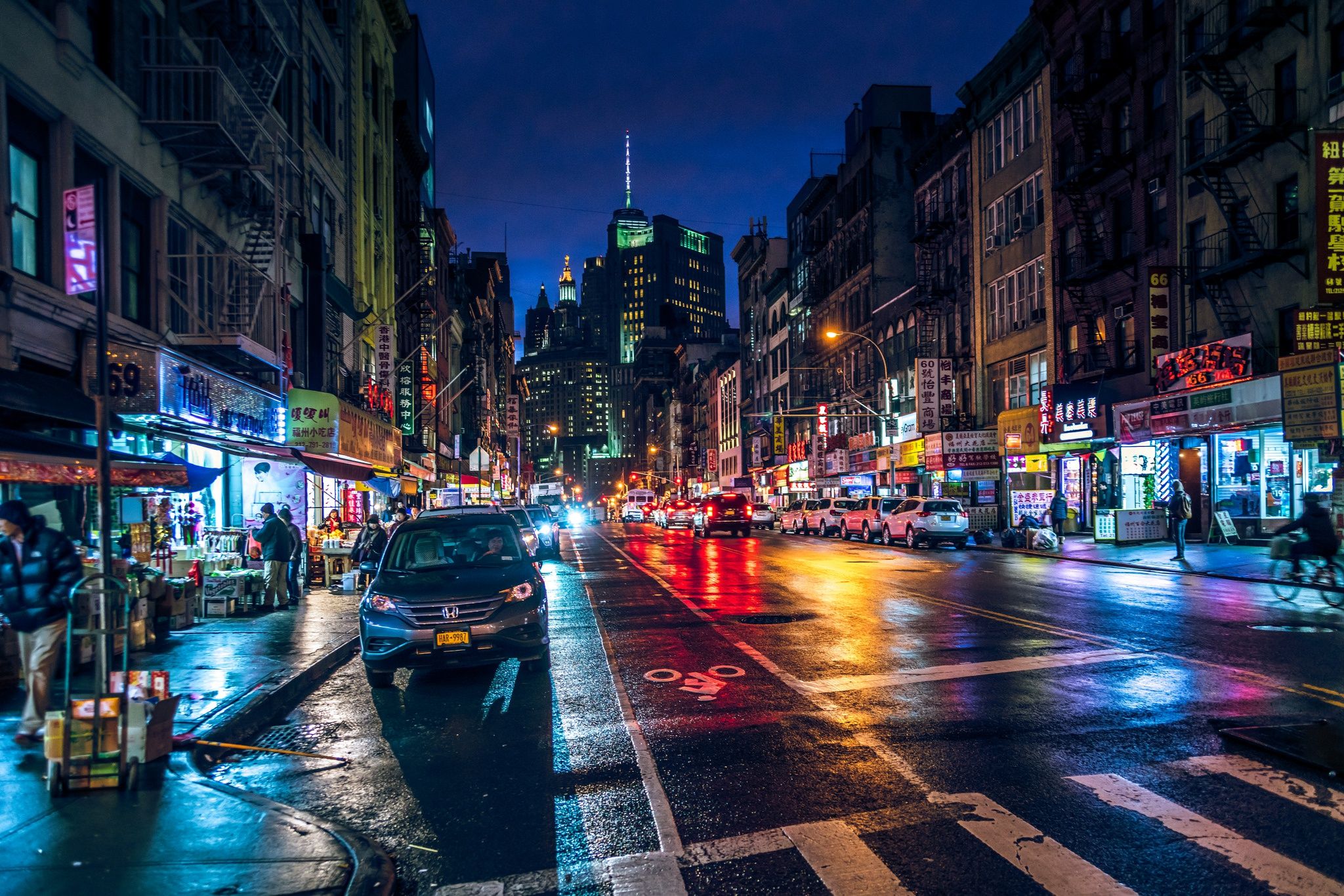 2048x1366 Wallpaper Night, Lights, Movement, Street, Building, New York, Manhattan, New York For Mobile And Desktop, Section город, Resolution 2048x1366