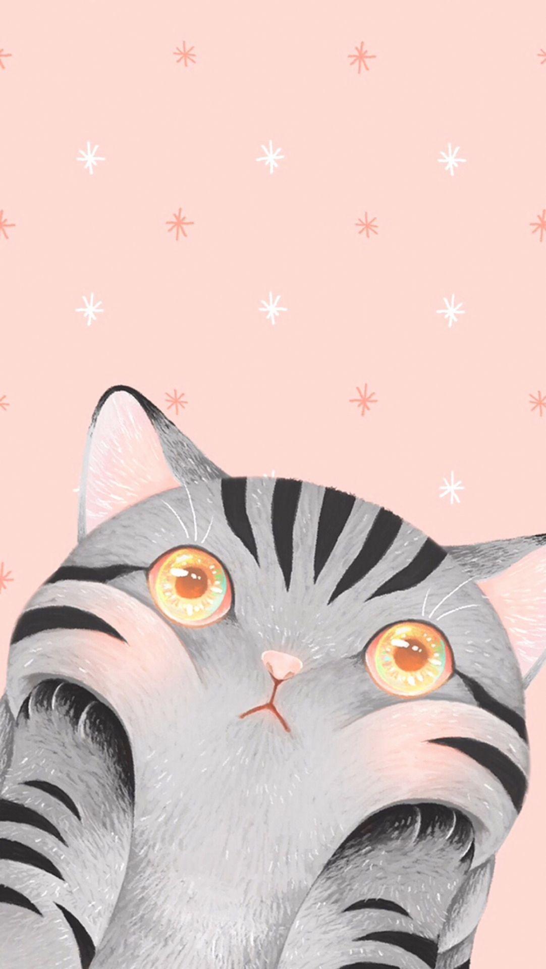 1082x1920 Kawaii Phone Wallpaper Cat