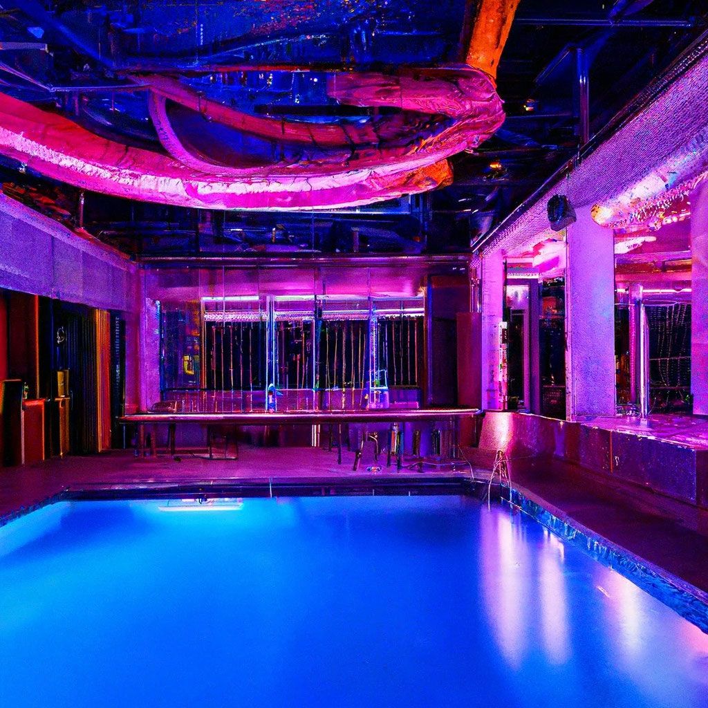 1024x1024 Poolcore, pool, liminal spaces, aesthetics, backrooms