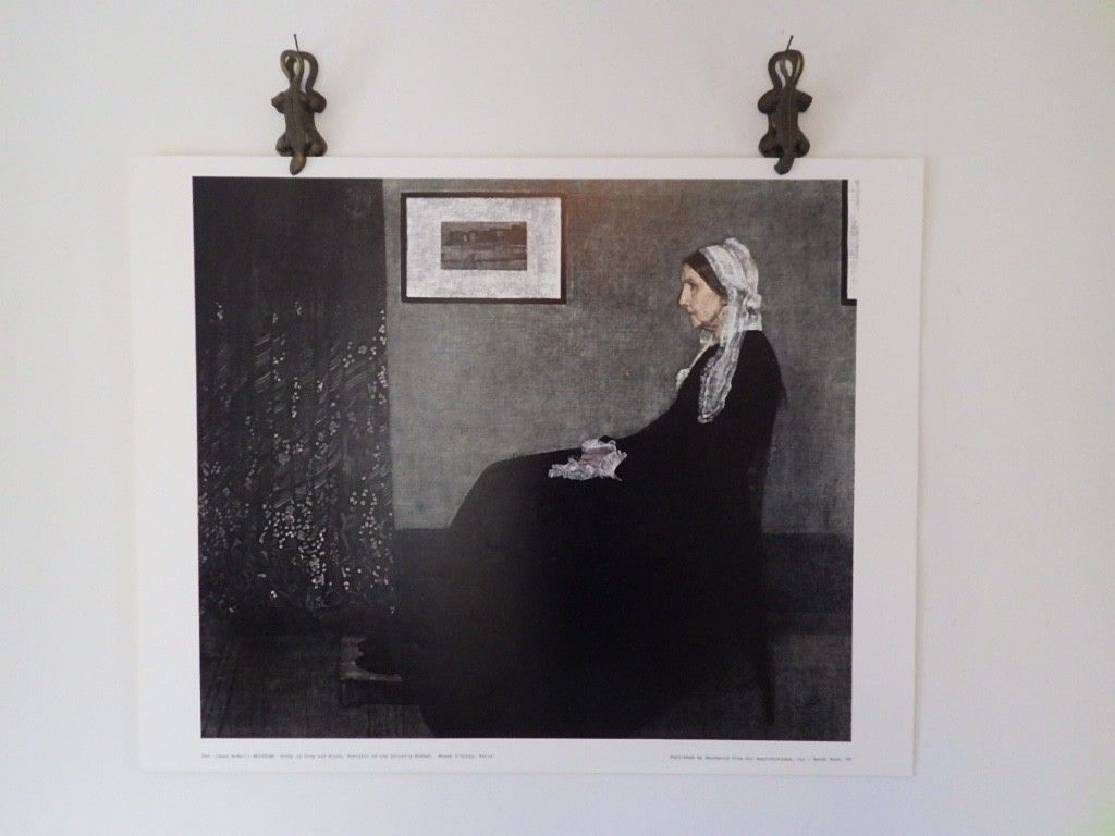 1024x768 WHISTLER'S MOTHER by James McNeill Arrangement in Grey and Black Vintage Print