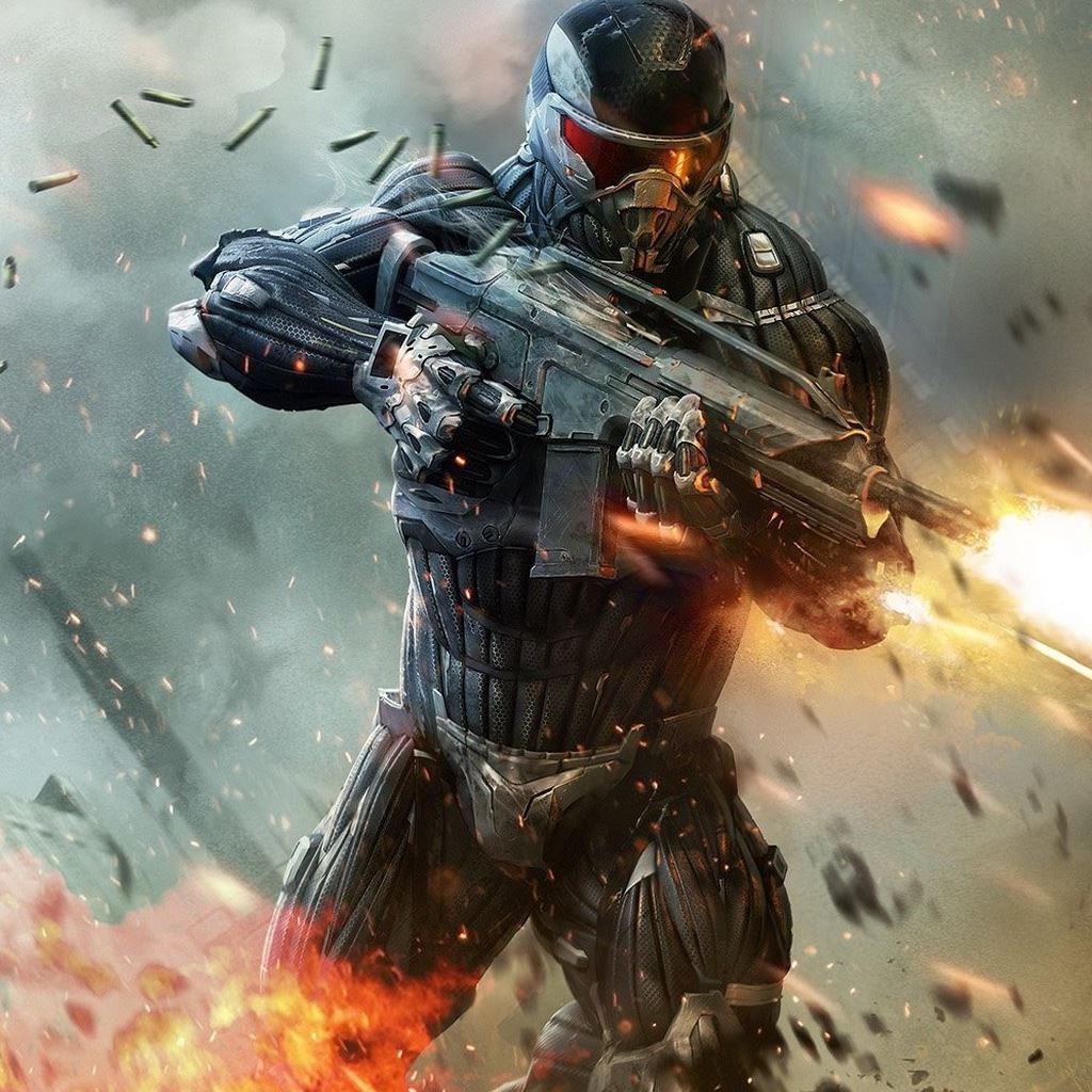 1024x1024 Crysis 2 Shooter Video Game iPad Wallpaper Free Download