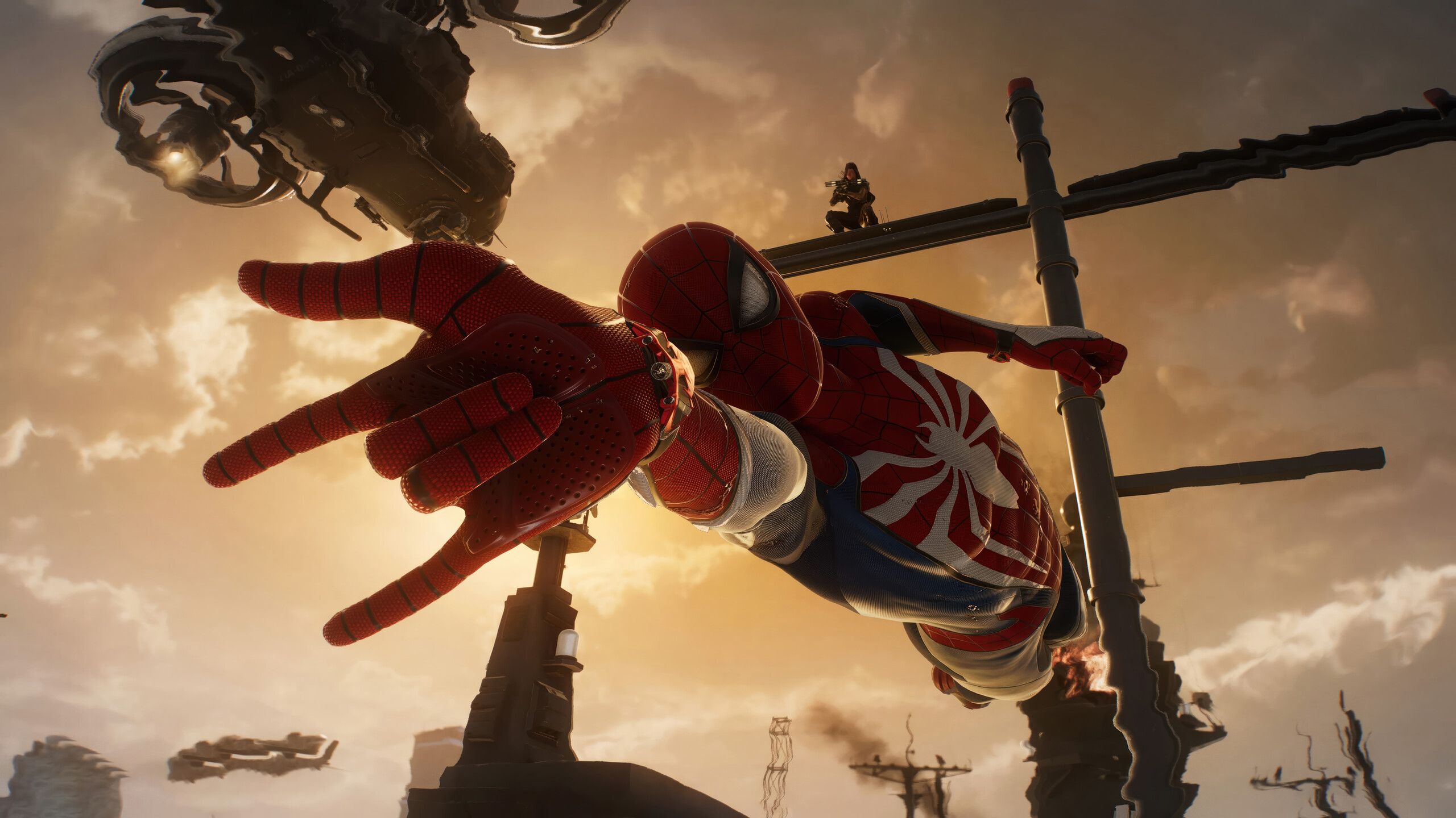 2560x1440 Marvel's Spider Man 2 Game Spider Man Web Shooter 4K Wallpaper IPhone HD Phone M