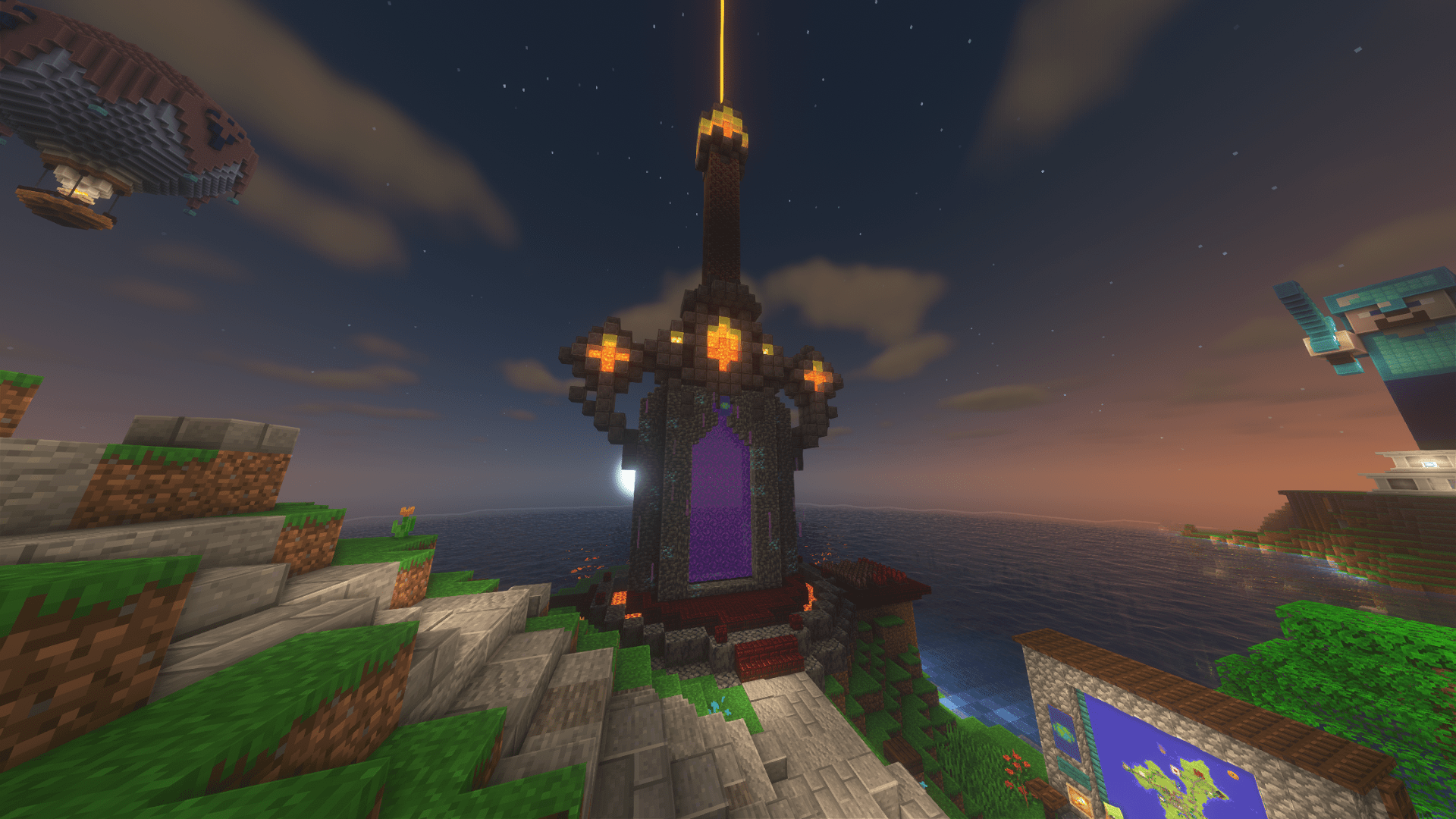 1920x1080 Our Netherite Sword as main Nether portal on spawn