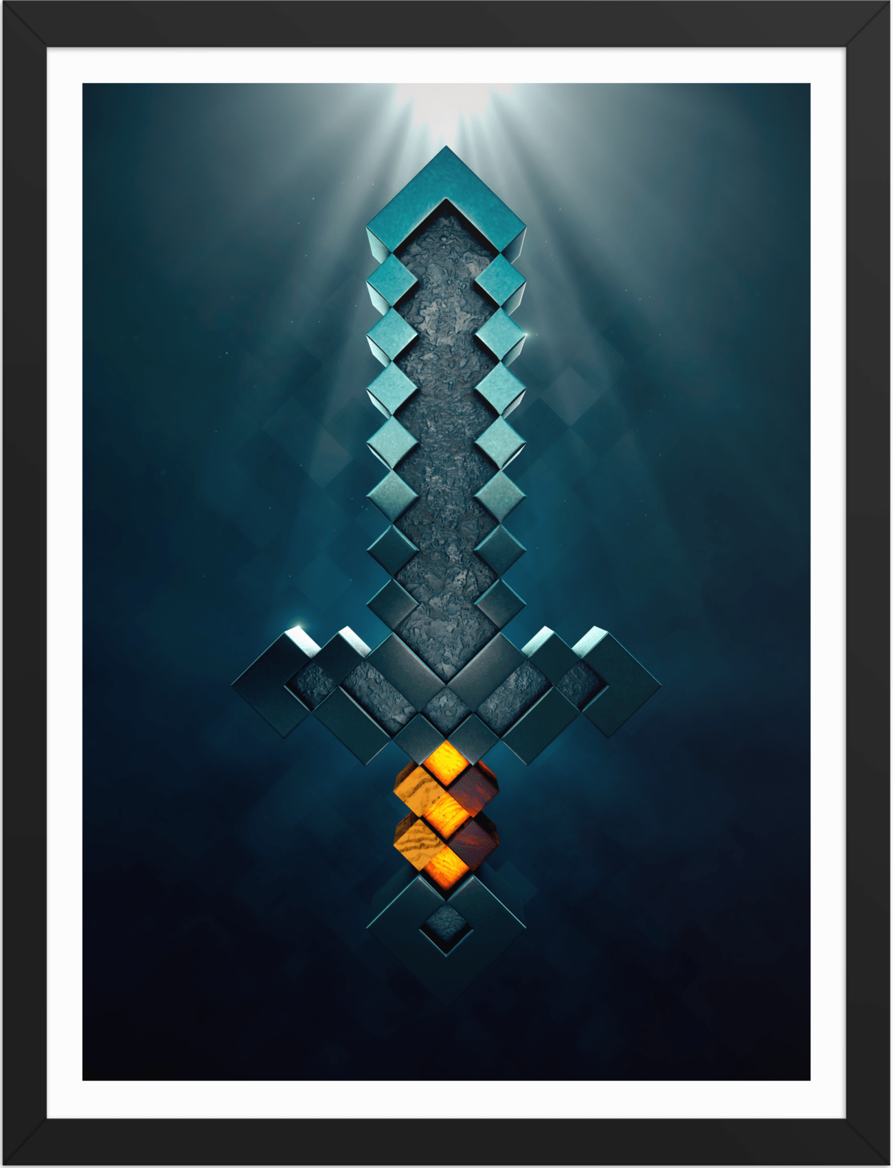 1300x1700 Artknight. POSTER GAMES MINECRAFT SWORD STONE 3D