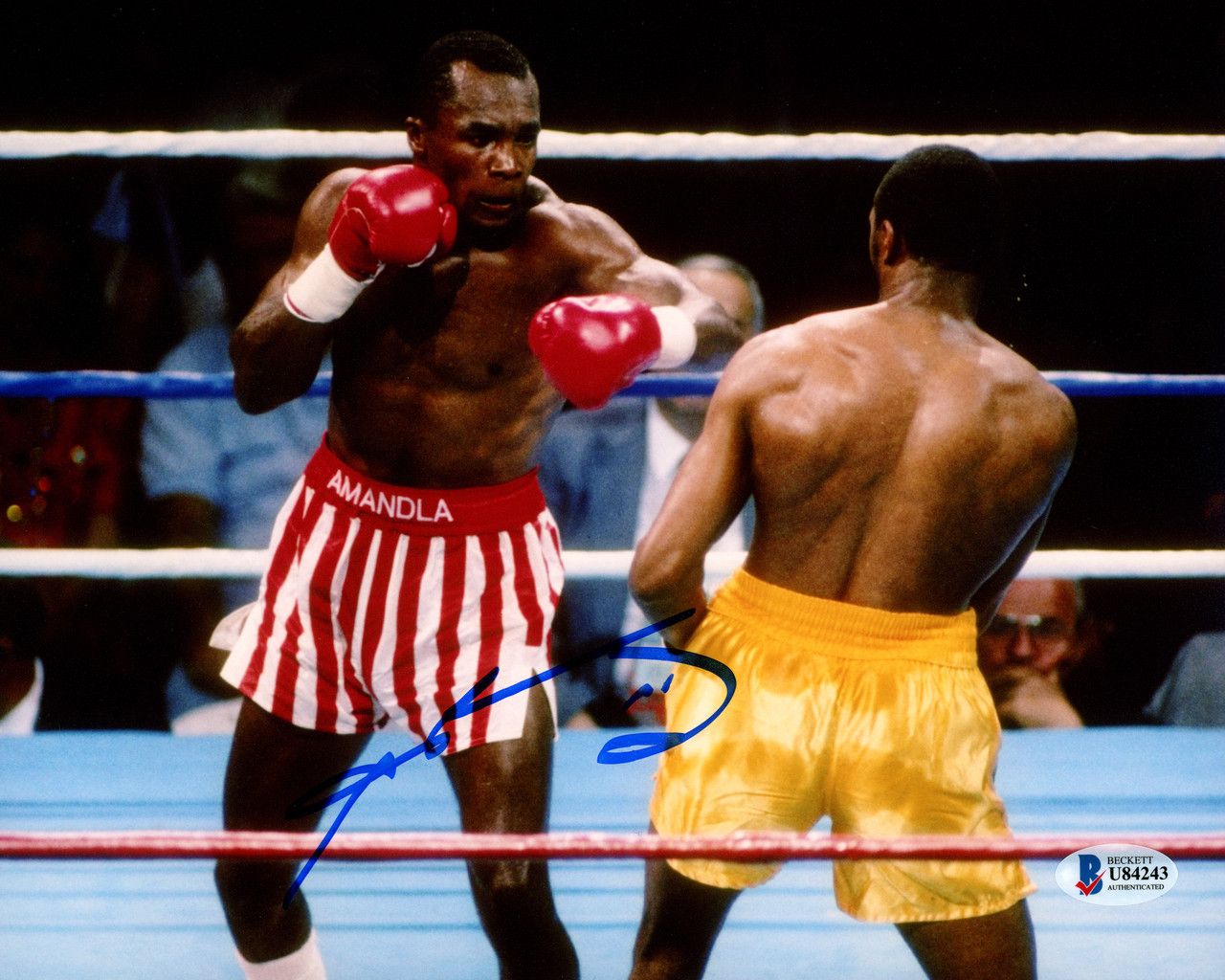 1280x1024 Sugar Ray Leonard Autographed 8x10 Photo vs. Thomas Hitman Hearns Beckett BAS Stock