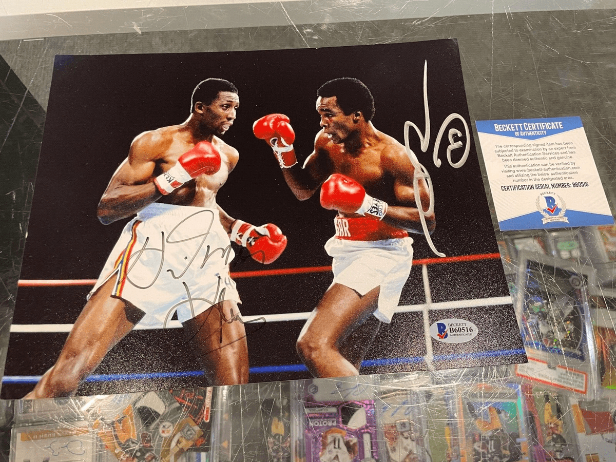 1200x900 SUGAR RAY LEONARD THOMAS HEARNS BOXING SIGNED 8X10 PHOTO BECKETT