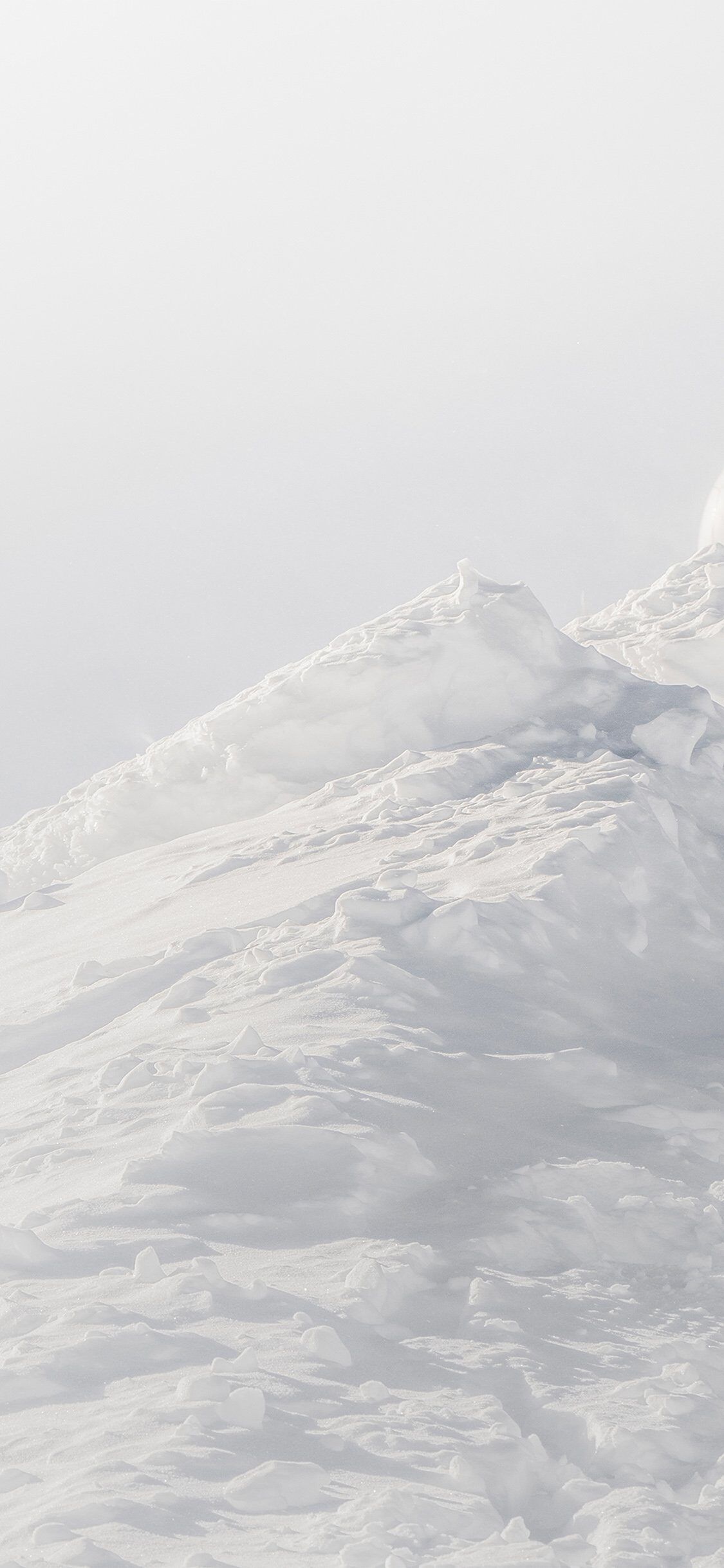 1125x2436 White Mountain Bubble Minimal Illustration Art iPhone Wallpaper