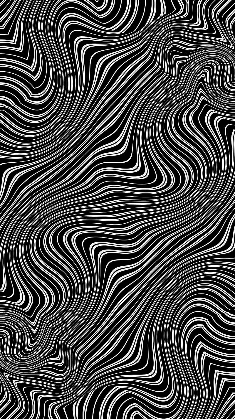 800x1422 WHITE WAVE, Optical, abstract, black, iOS, illusion, iphone, line, minimalistic, HD phone wallpaper