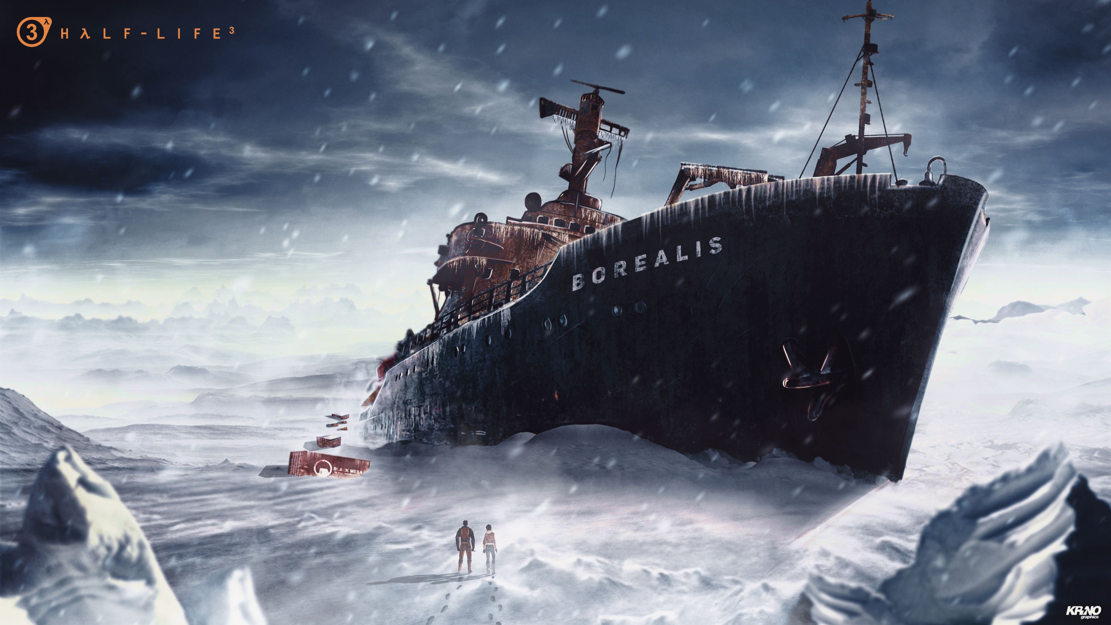 3608x2031 Wallpaper boat, ship, abandoned, Half Life, Valve, Alyx Vance, half life, Gordon Freeman for mobile and desktop, section игры, resolution 3608x2031