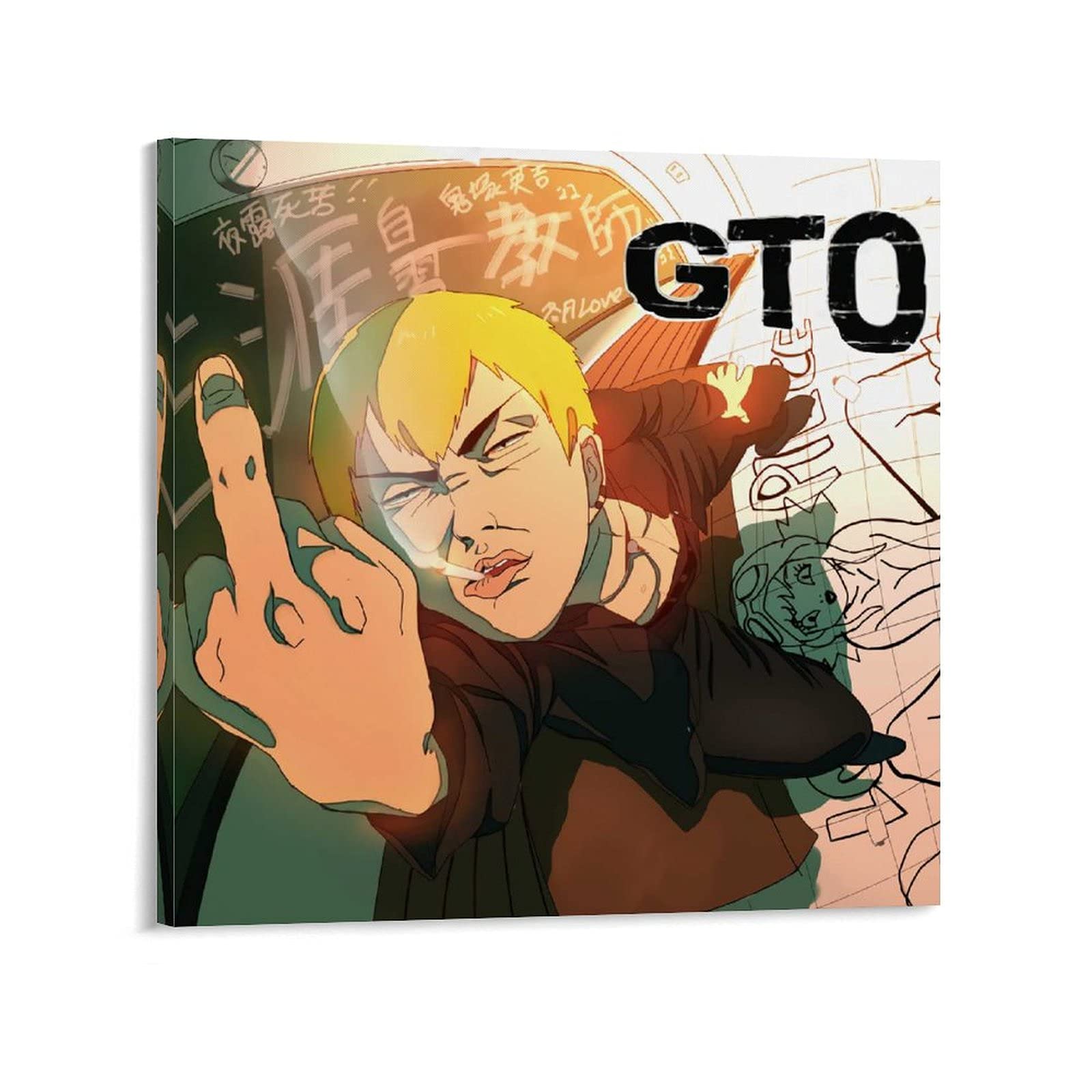 1600x1600 Póster artístico de anime GTO Great Teacher Onizuka Onizuka Eikichi y arte de pared para decoración de dormitorio familiar, póster moderno para decoración de dormitorio, regalos de 12 x 12 pulgadas