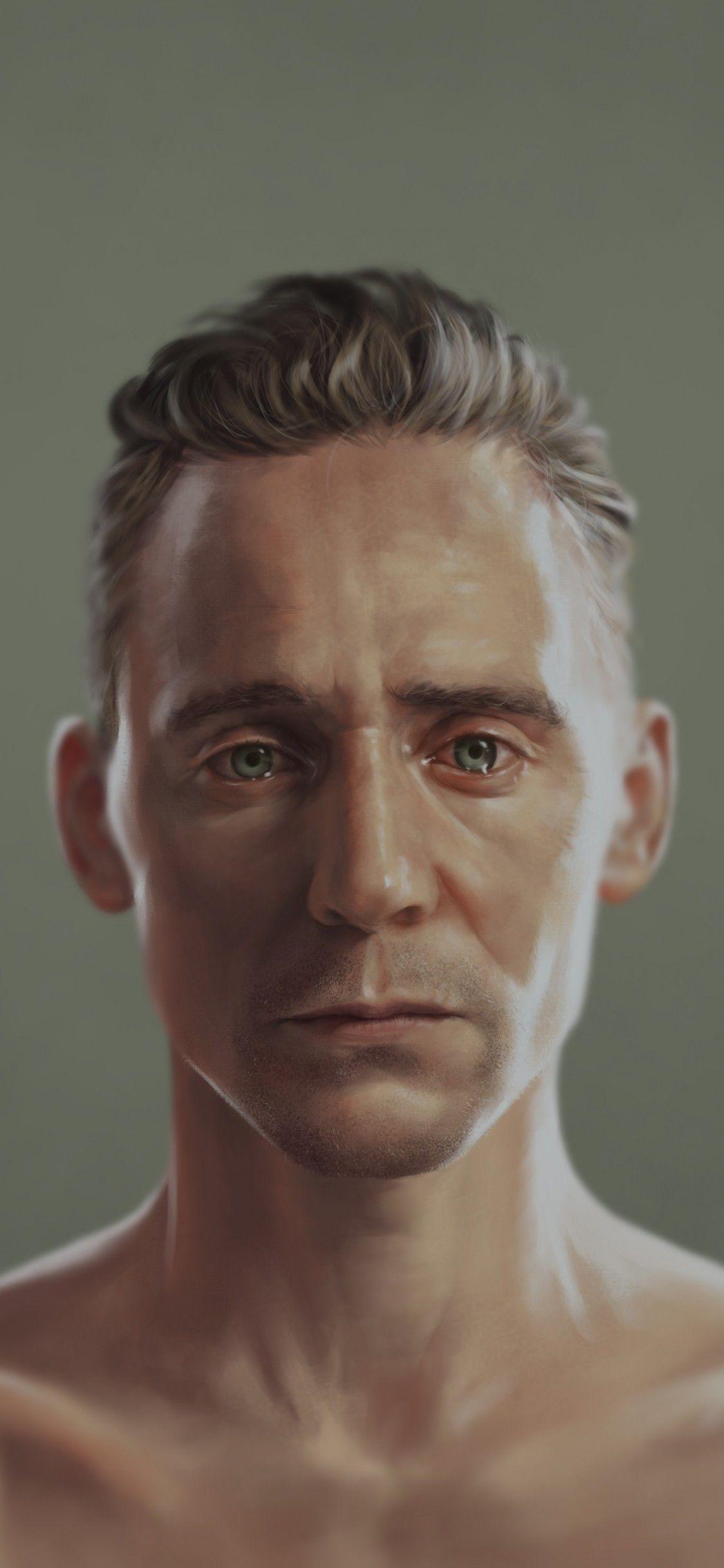 1125x2436 Download 1125x2436 Tom Hiddleston, Painting, Portrait, Artwork, Actor Wallpaper for iPhone X