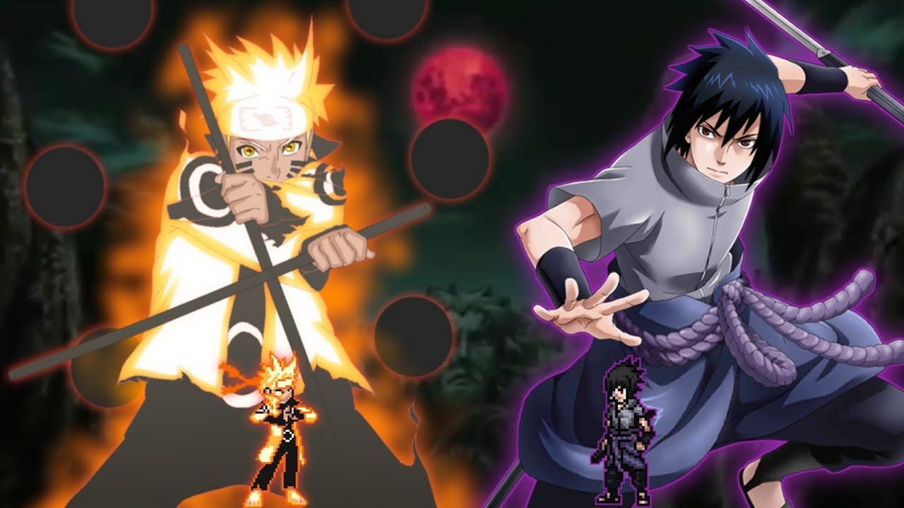 1280x720 Naruto Rikudou V2 OP Buff VS Sasuke Rinnegan V3 OP in Jump Force Mugen